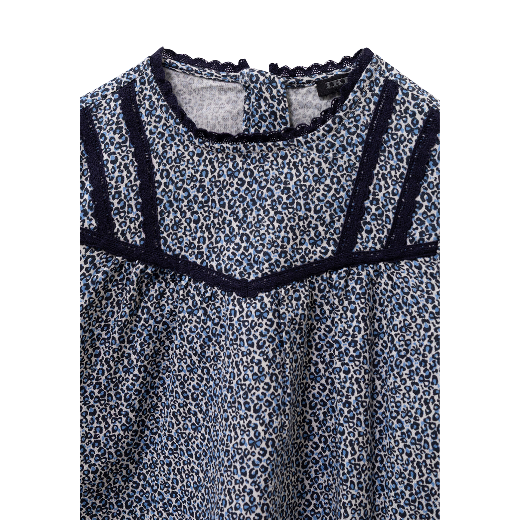 Gedrukte rechte katoenen blouse IKKS JUNIOR Blauw