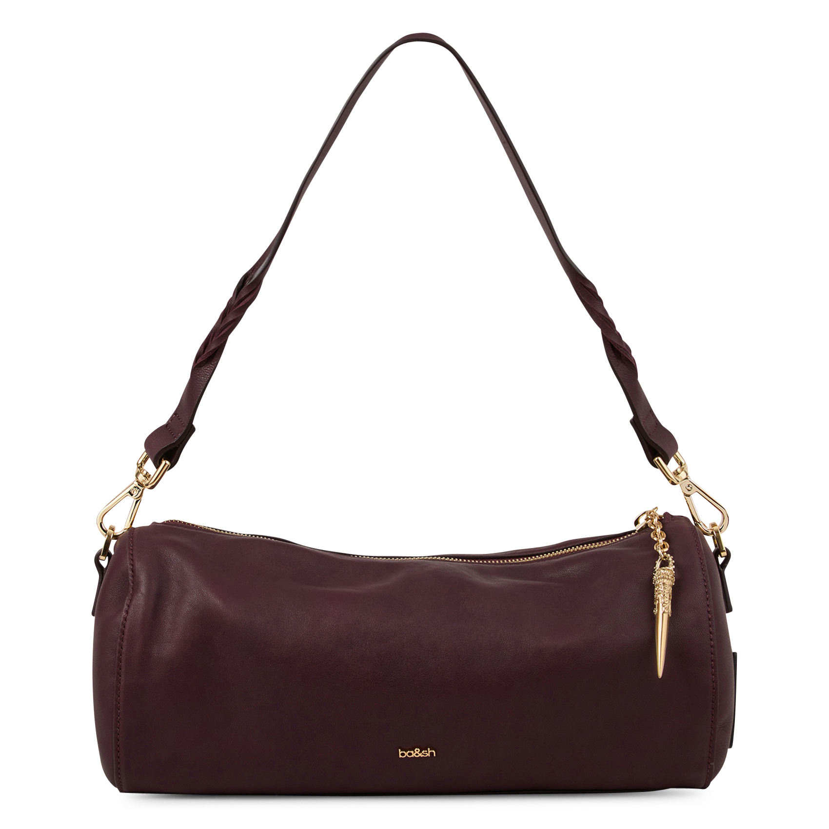 Sac porté épaule en cuir BA&SH Prune