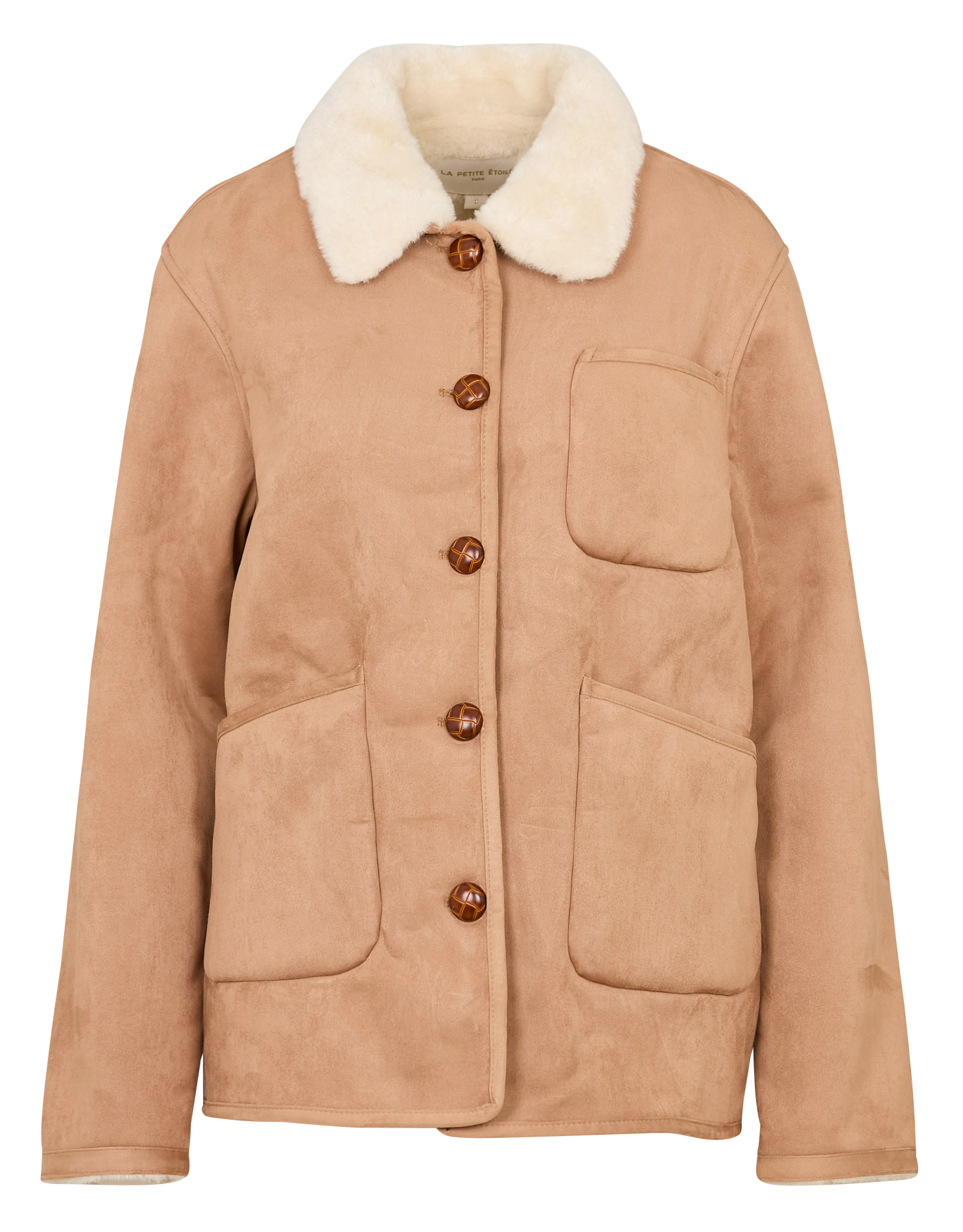 Manteau col classique en laine mélangée LA PETITE ETOILE Marron