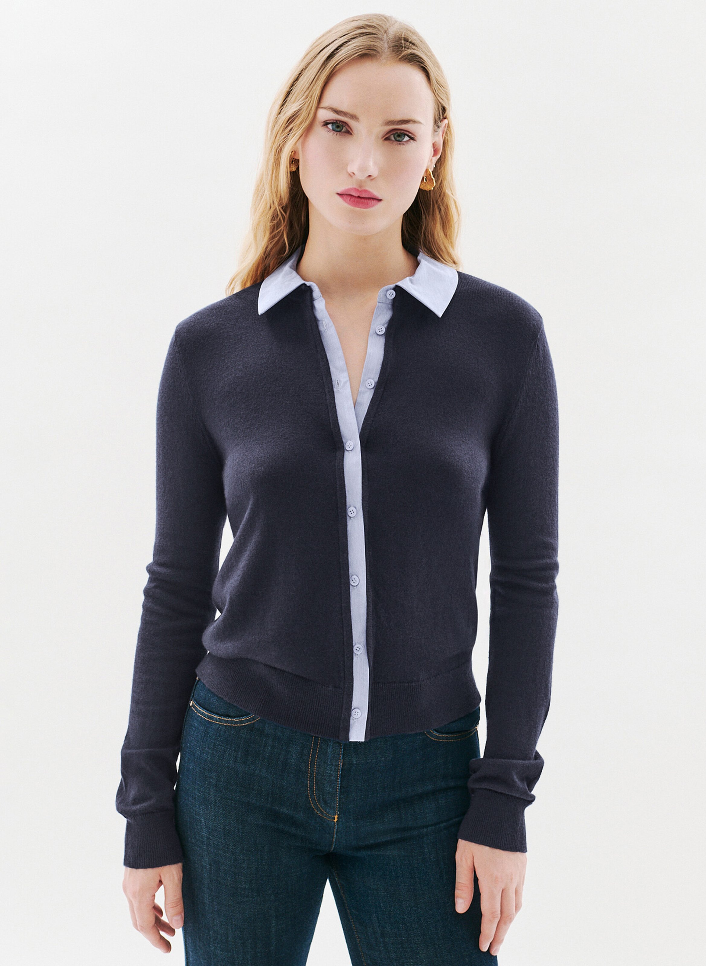 Gilet col classique  CAROLL Bleu