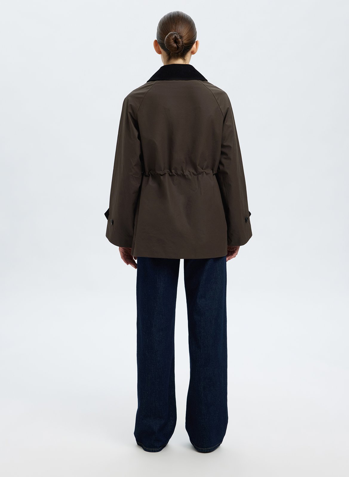 Veste droite en coton SELECTED Marron