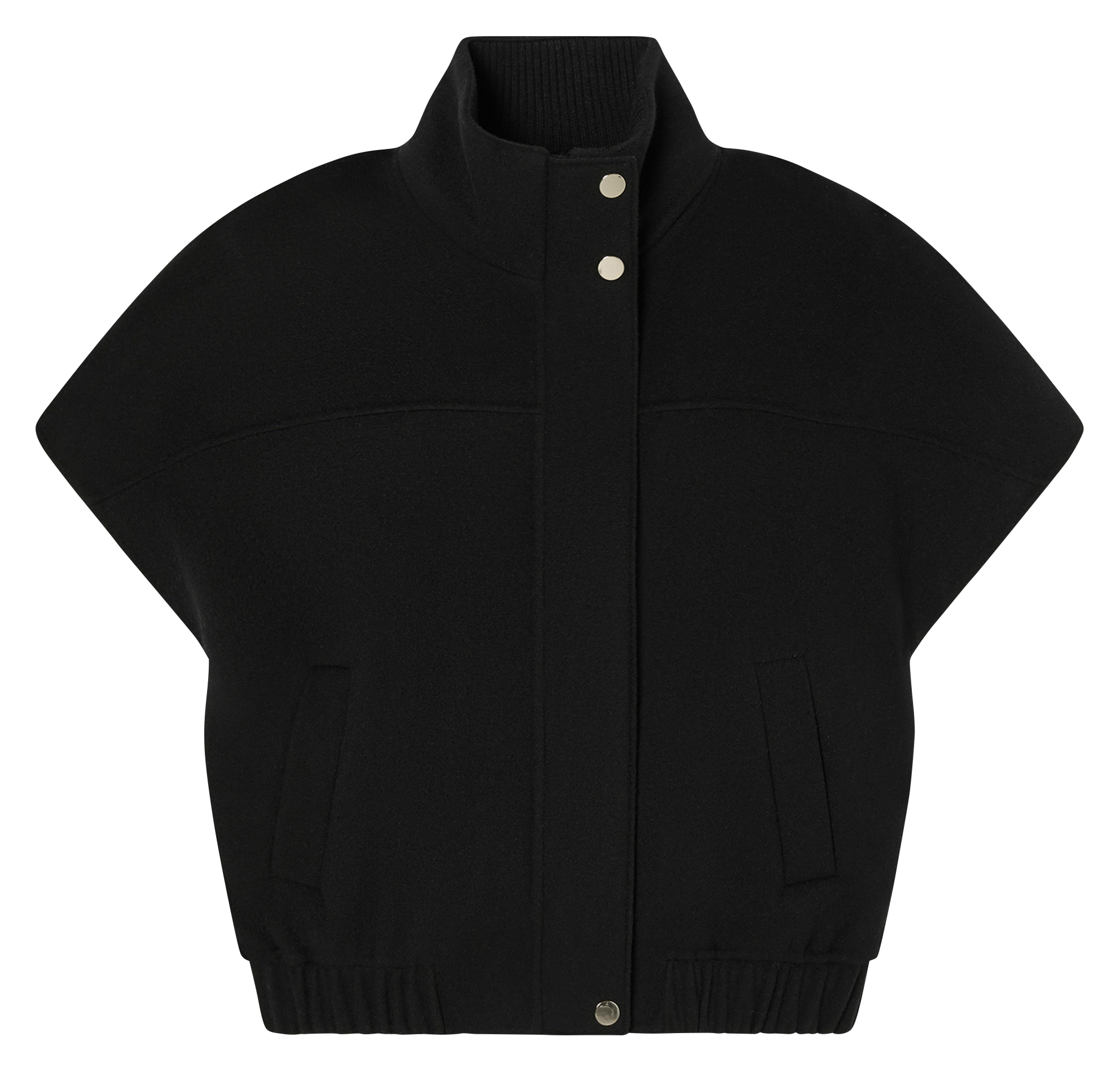 Oversized high-neck wool blend jacket ZAPA Black