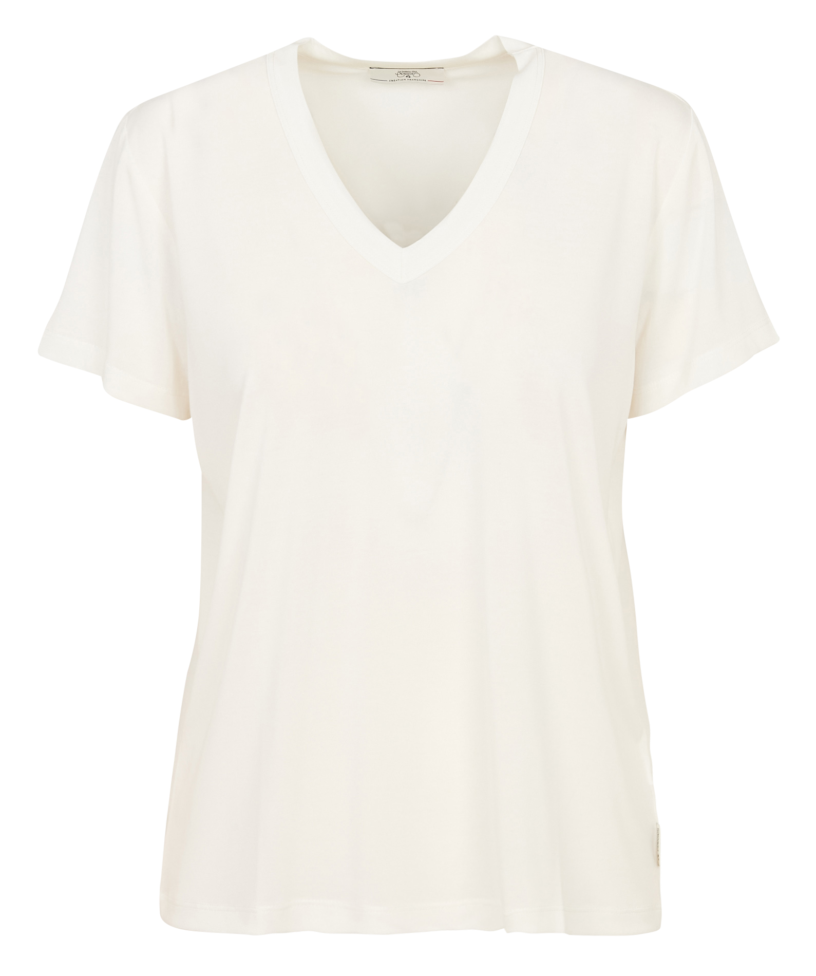 Straight-fit T-shirt met V-hals LE TEMPS DES CERISES Wit
