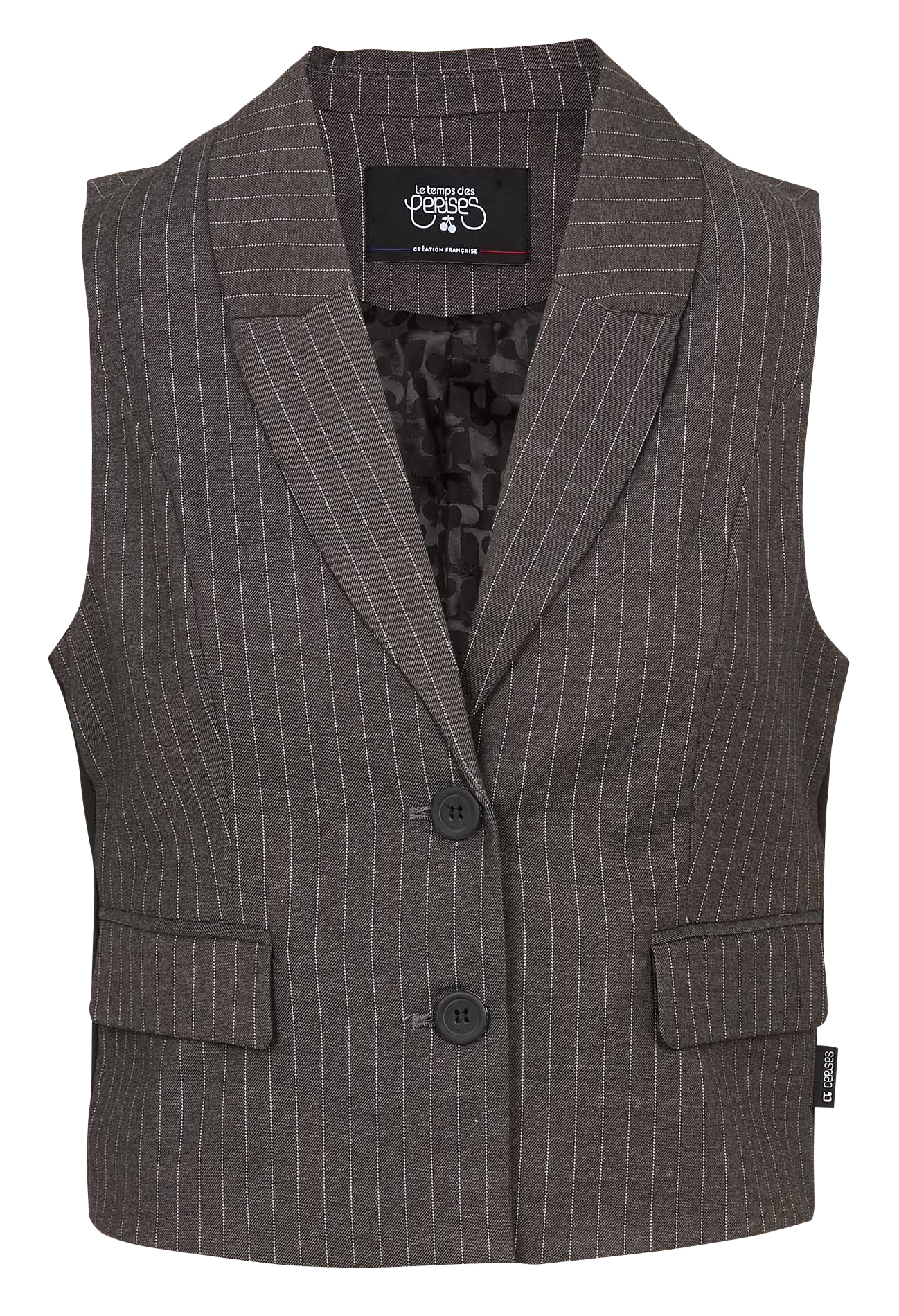 Gilet col tailleur LE TEMPS DES CERISES Gris