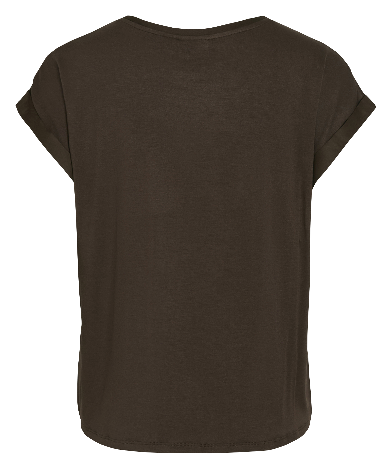 Fluid round-neck recycled polyester top VILA Brown
