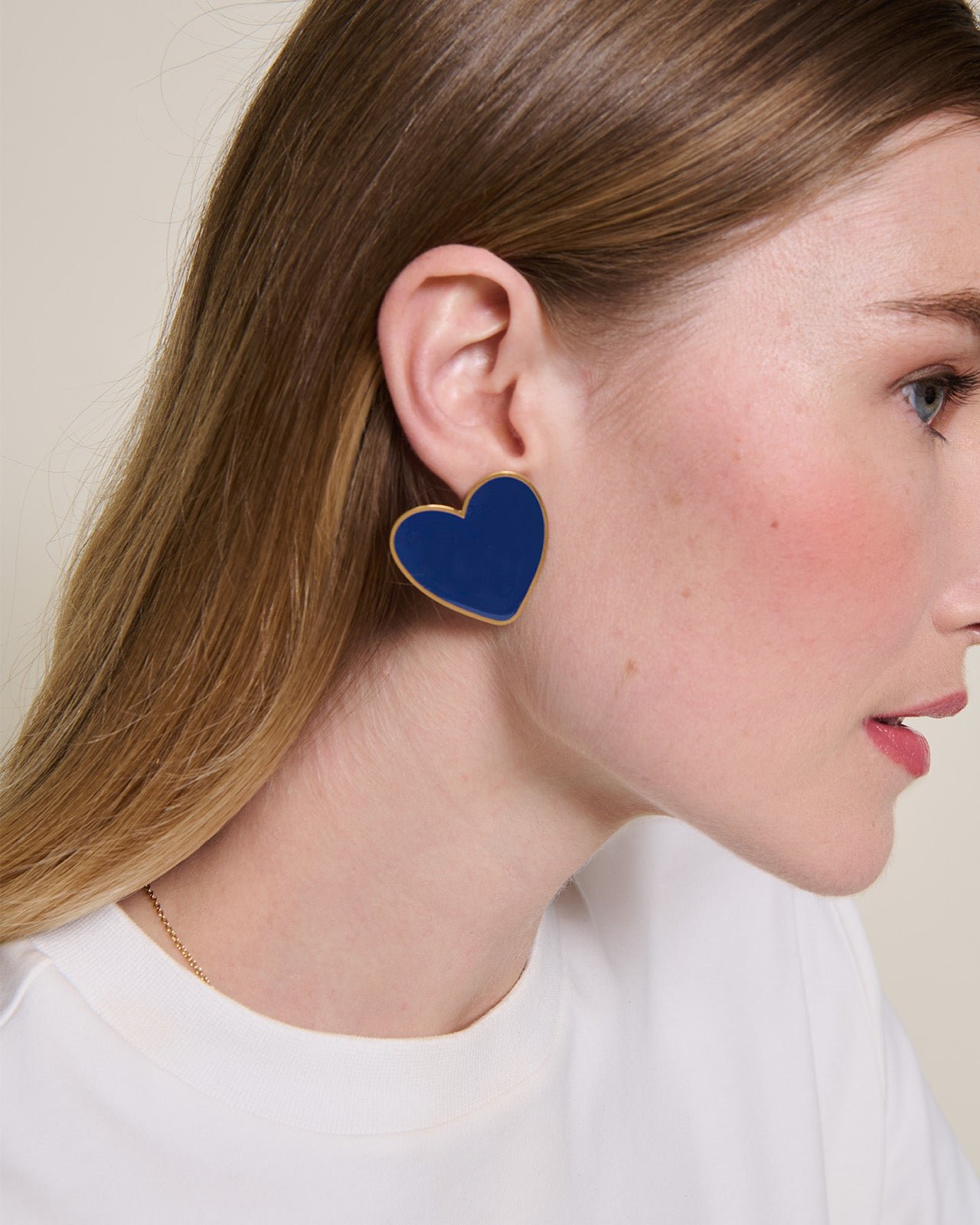 The very large heart earrings EMOI EMOI Blue