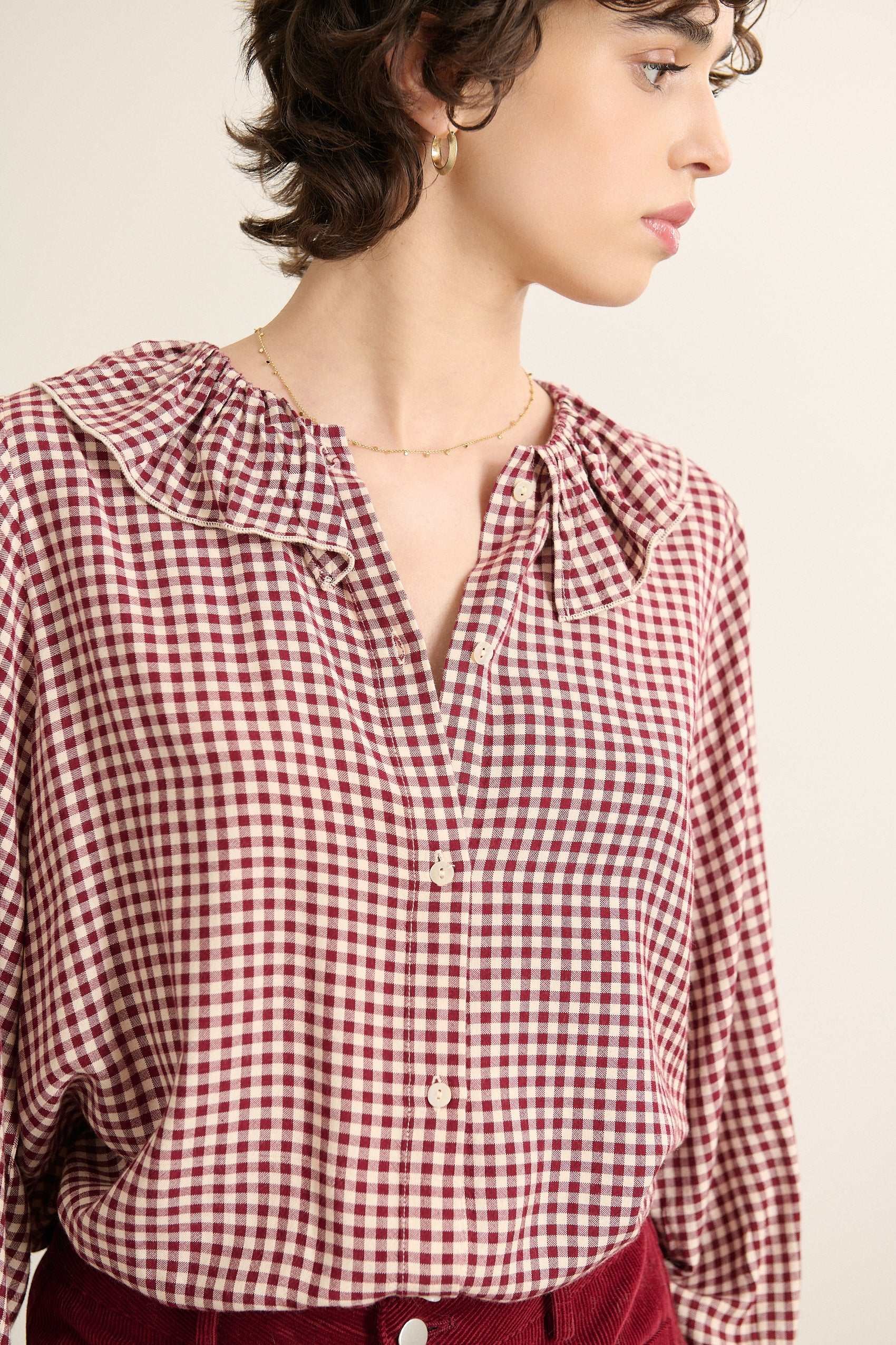 Checked top GARANCE PARIS Red