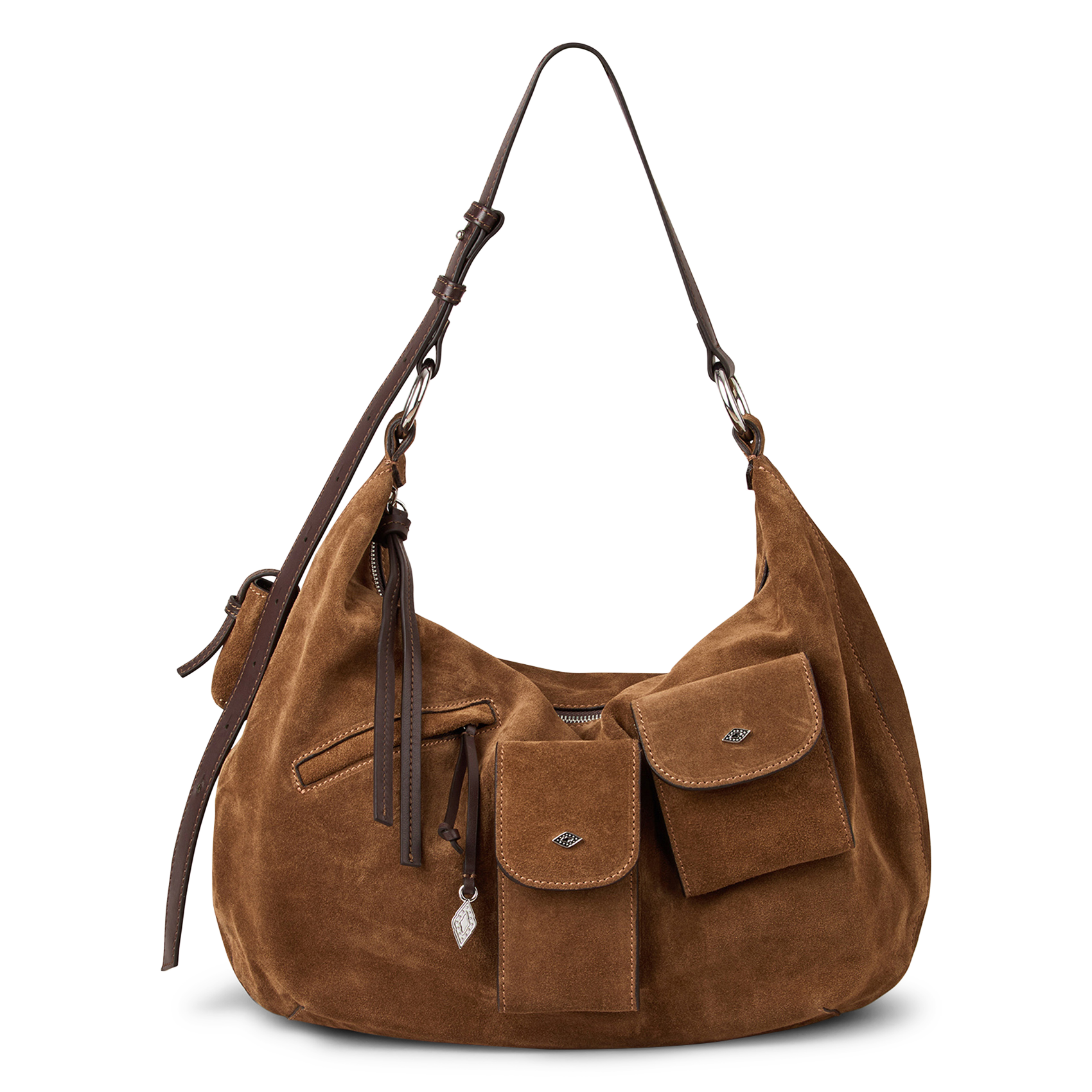 Buideltas van getextureerd leer met veters BA&SH Bruin