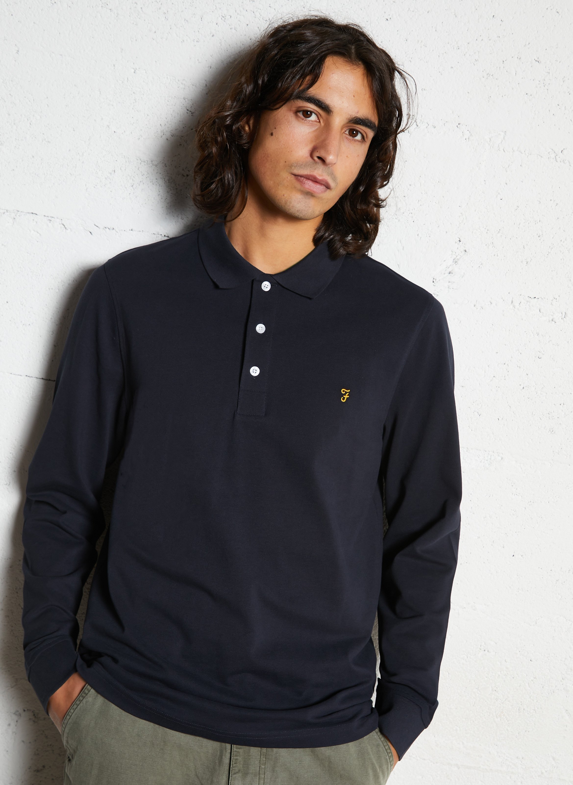 Polo regular-fit en coton bio FARAH Bleu