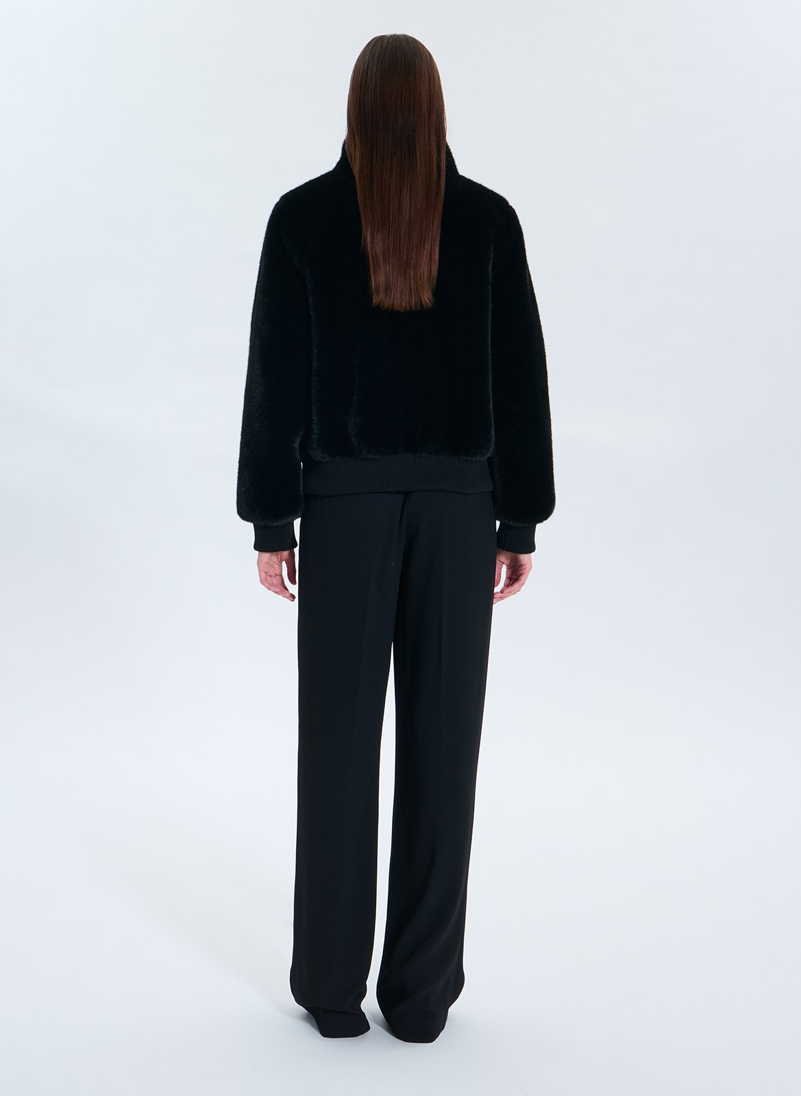 High-neck faux fur jacket ZAPA Black