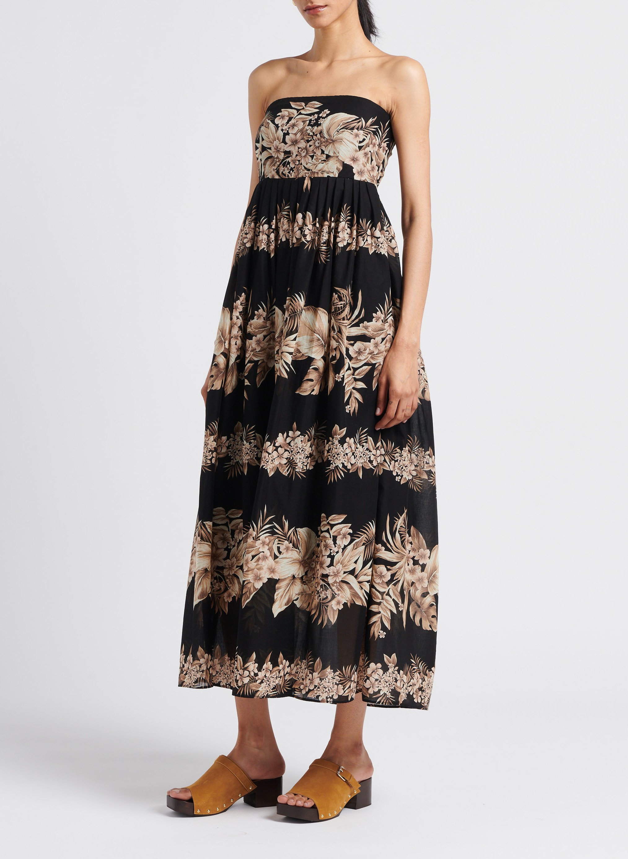 Strapless floral print cotton dress TWINSET Multicolored