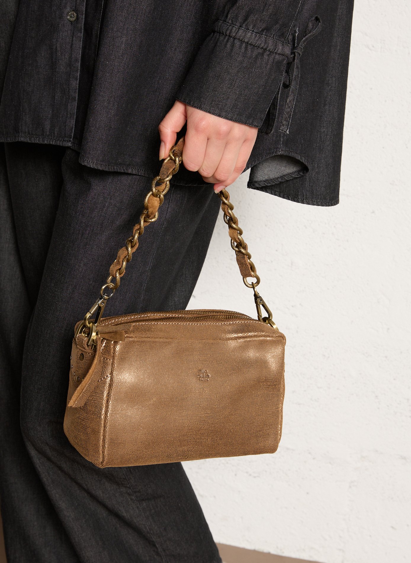 Brieftasche aus Leder MILA LOUISE Braun