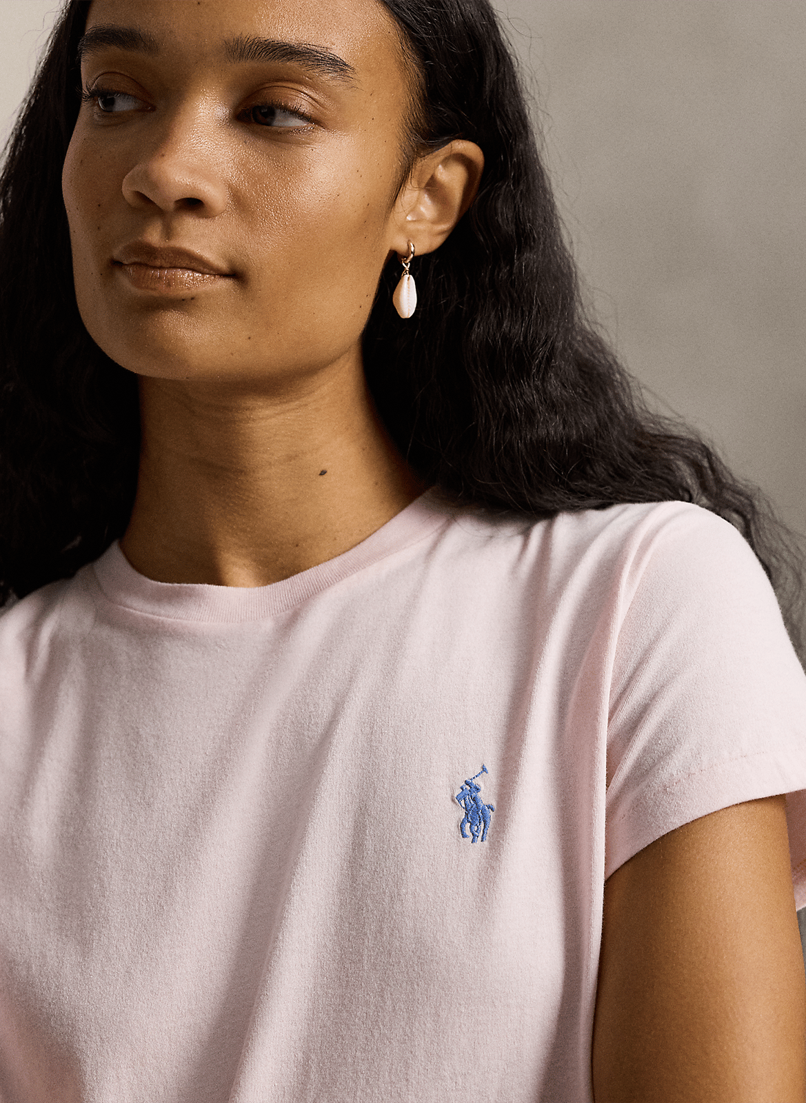 Short-sleeved plain t-shirt with logo POLO RALPH LAUREN Pink