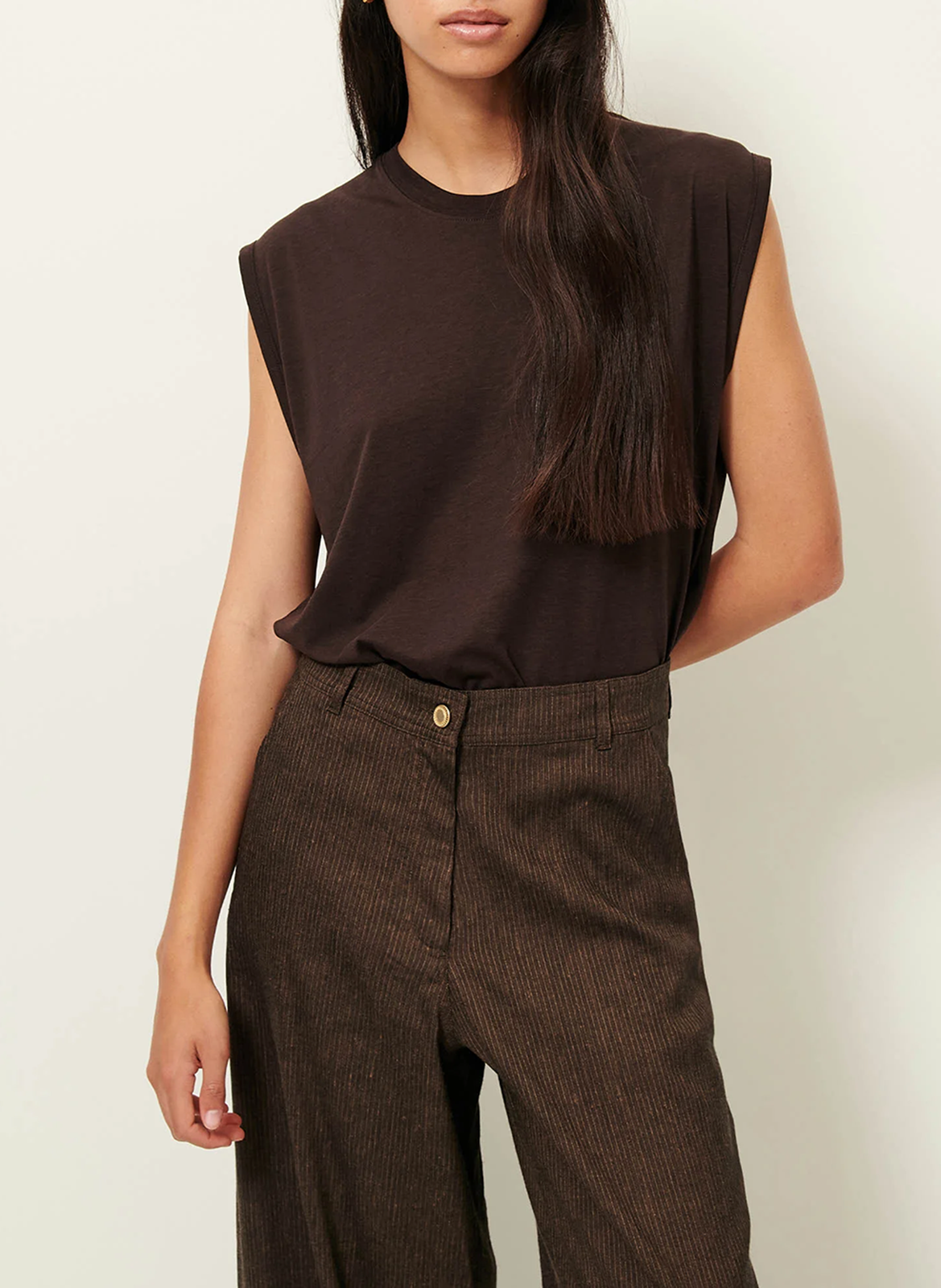 Tee-shirt ample col rond SESSUN Marron