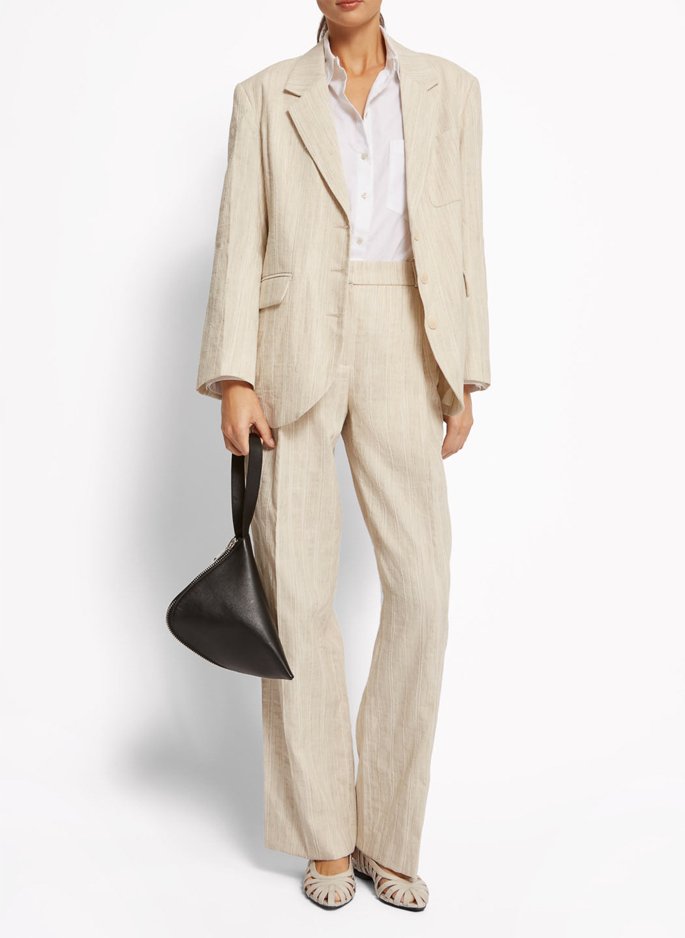 Pantalon tailleur taille haute uni ROSEANNA Beige