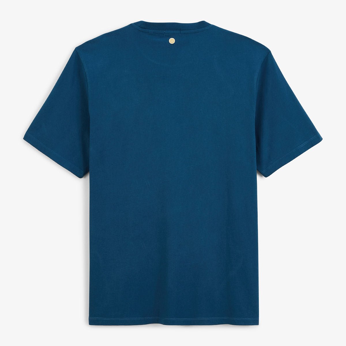 Round neck cotton T-shirt with chest print SERGE BLANCO Blue