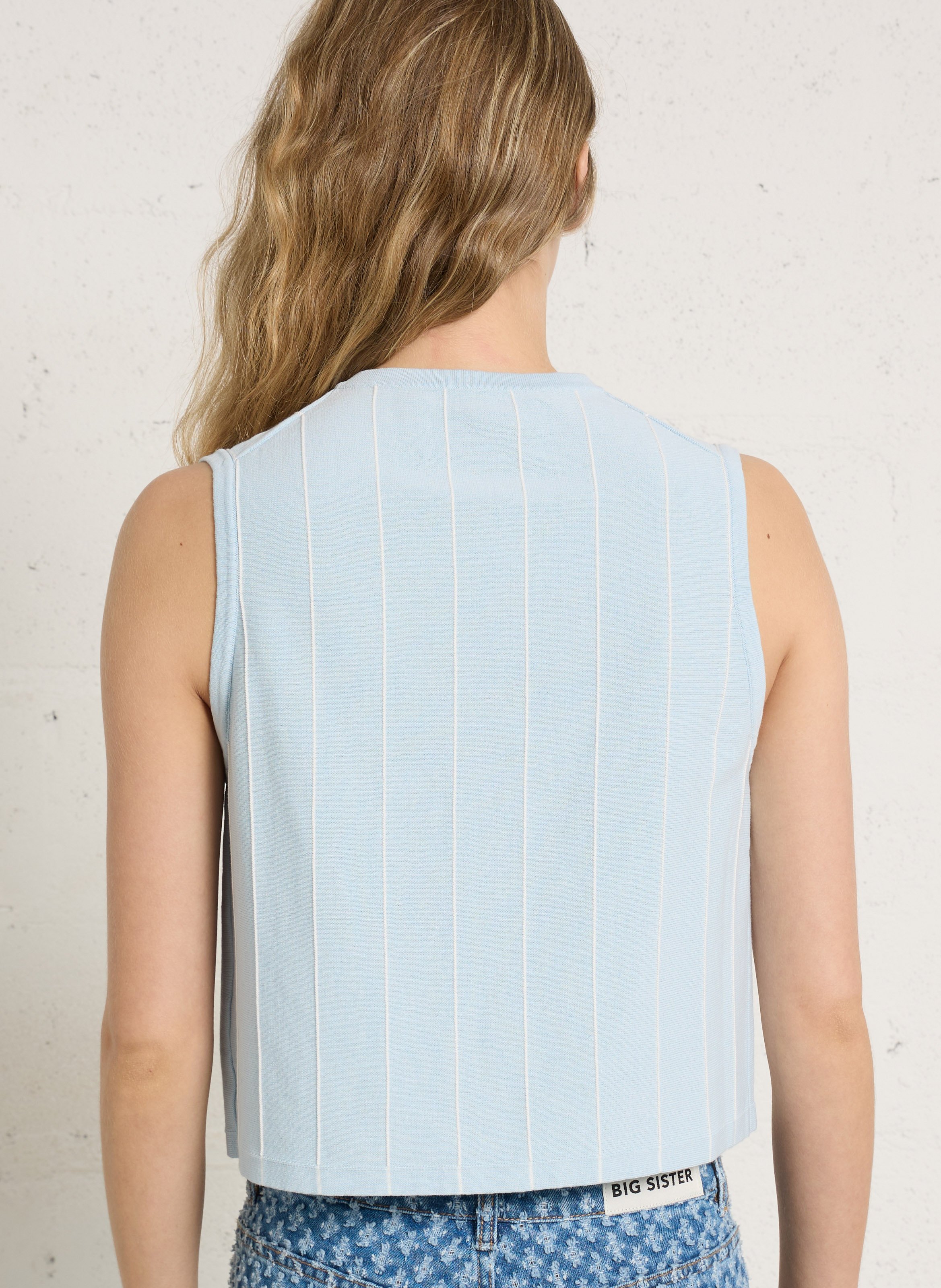 Cotton straight top THE TINY BIG SISTER Blue