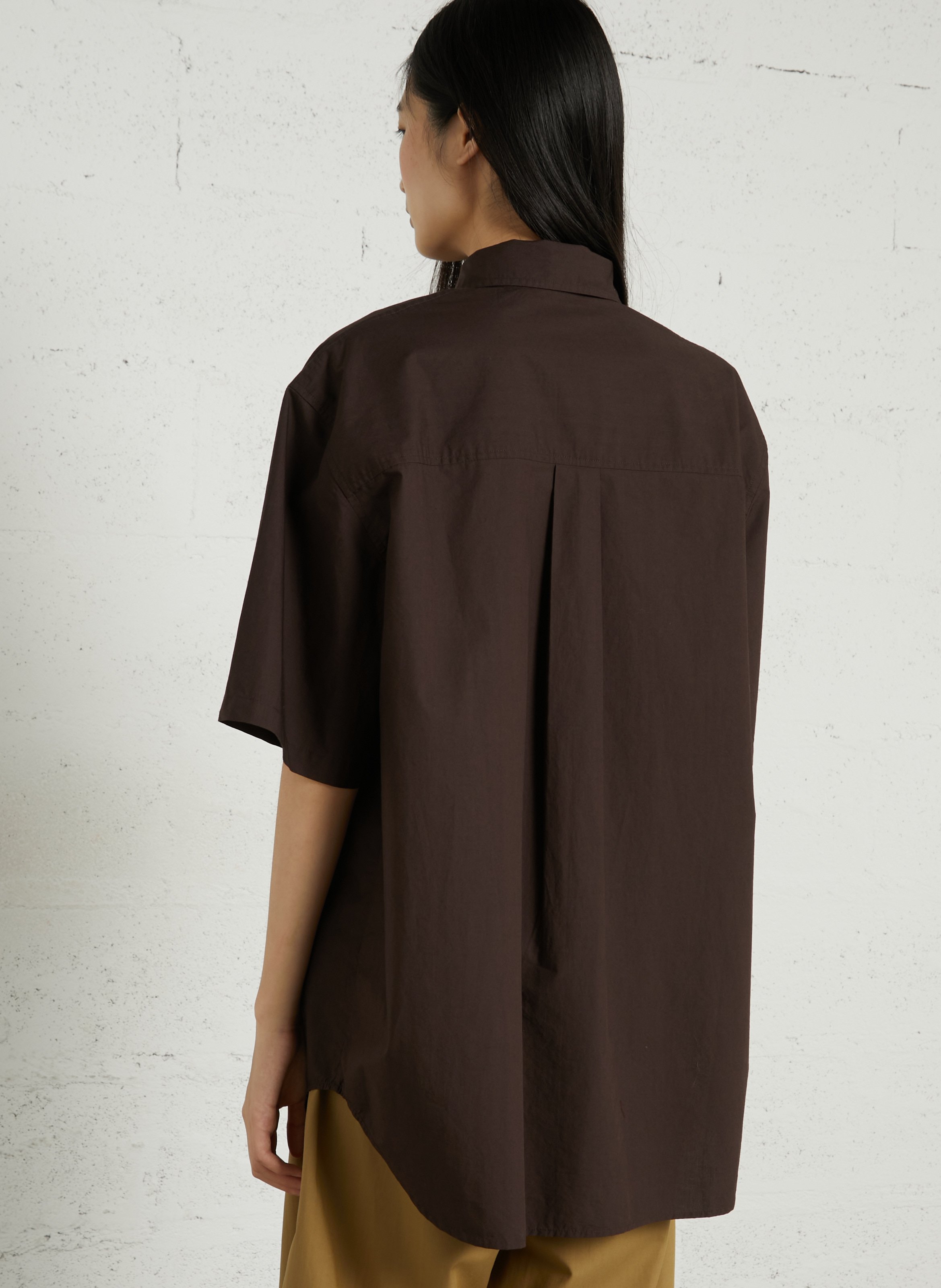 Oversize-Bluse aus Baumwolle mit klassischem Kragen SOEUR Braun
