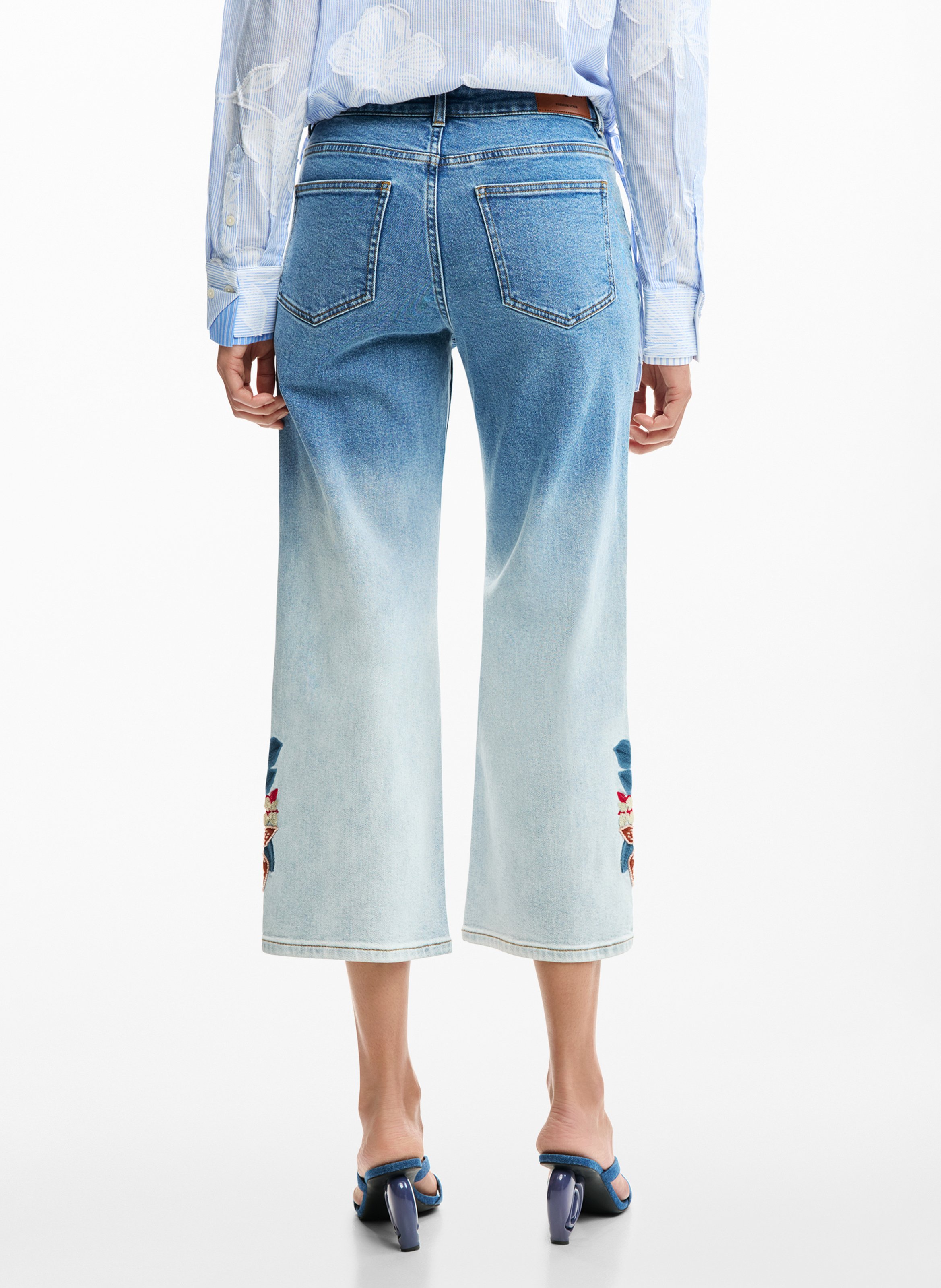 Wijde jeans met verwassen effect DESIGUAL Blauw