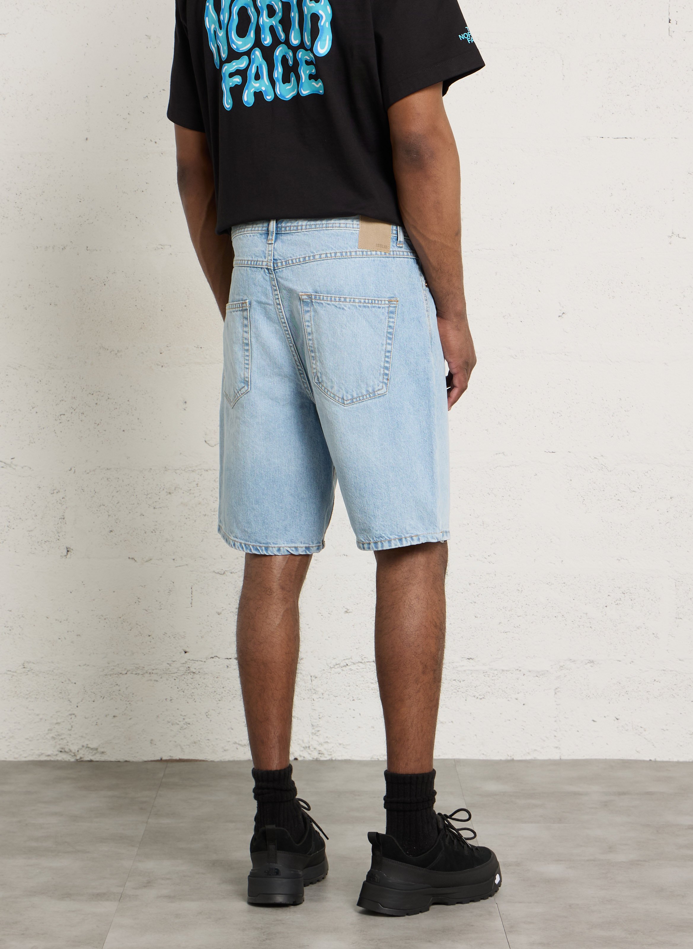 Short droit en coton SOLID Bleu