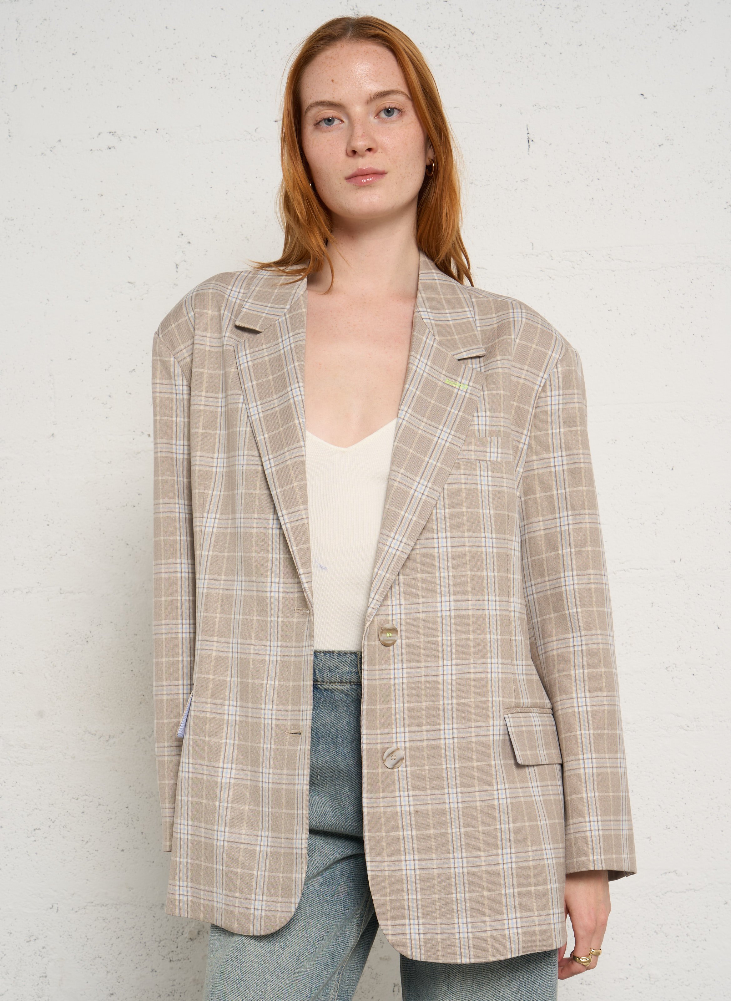 Veste de tailleur à carreaux IMPERIAL Beige