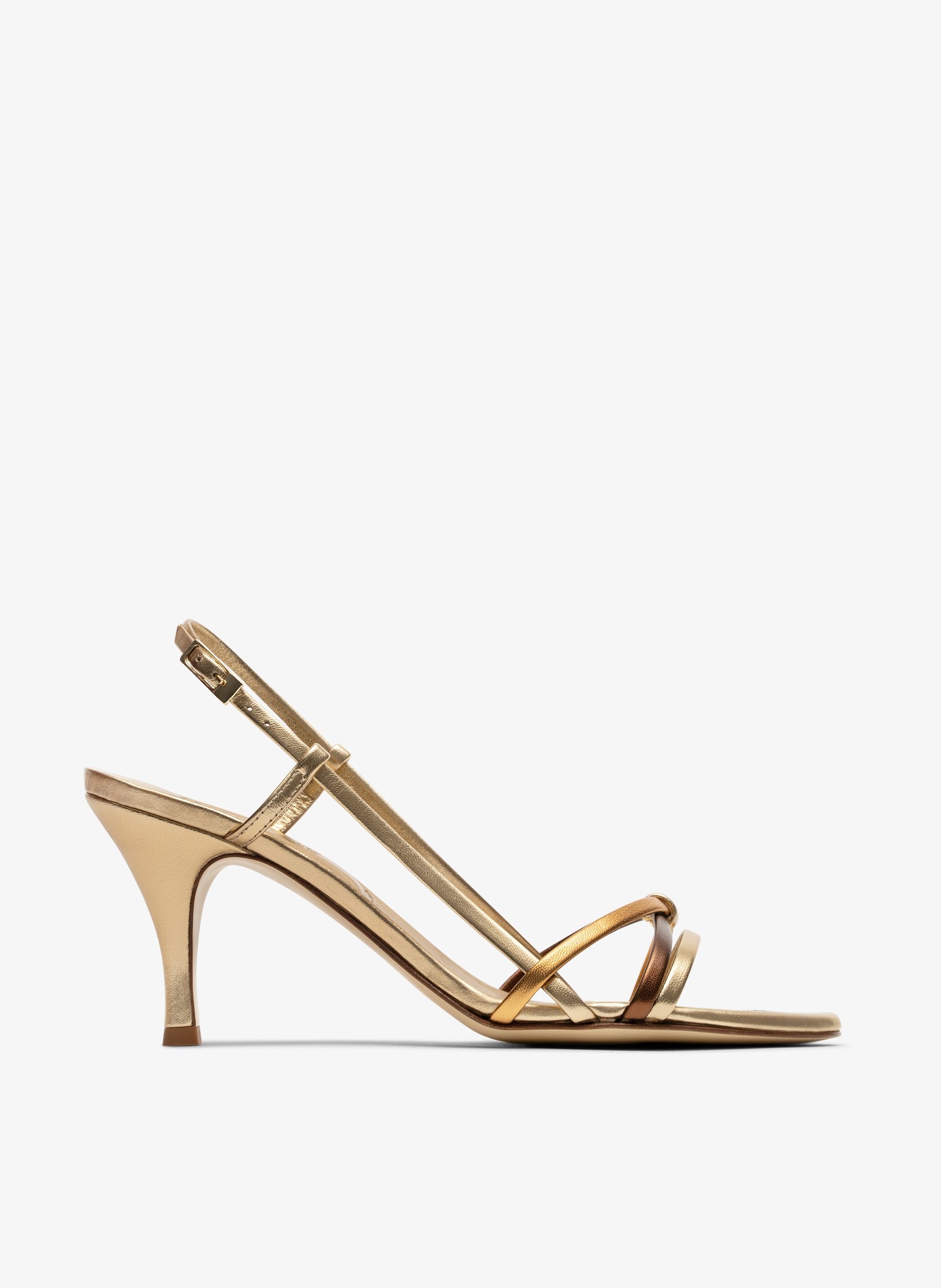 Nappa leather gold sandals PARALLELE PARIS Brown