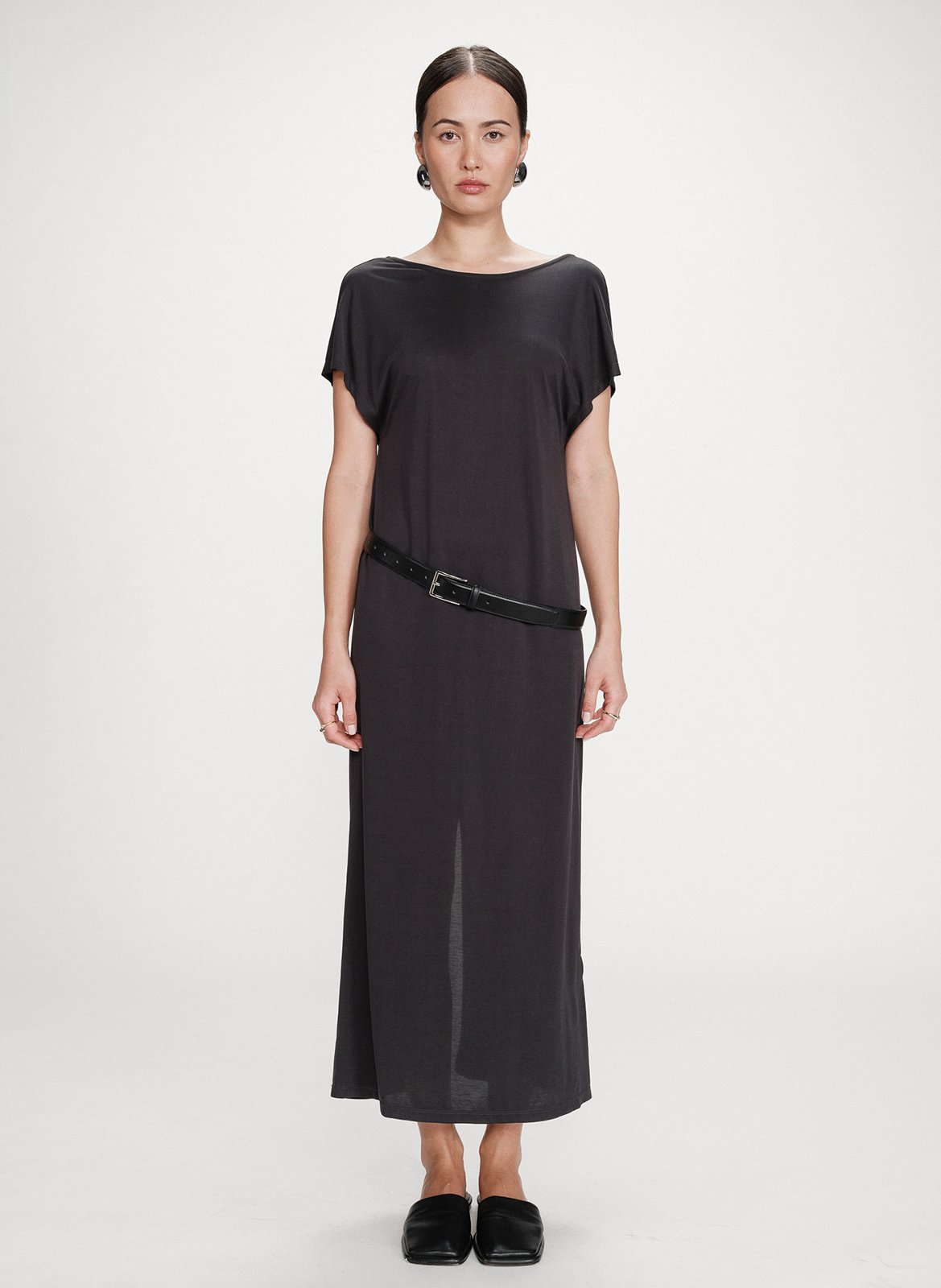 Lange jurk met ronde hals GRACE ET MILA Black