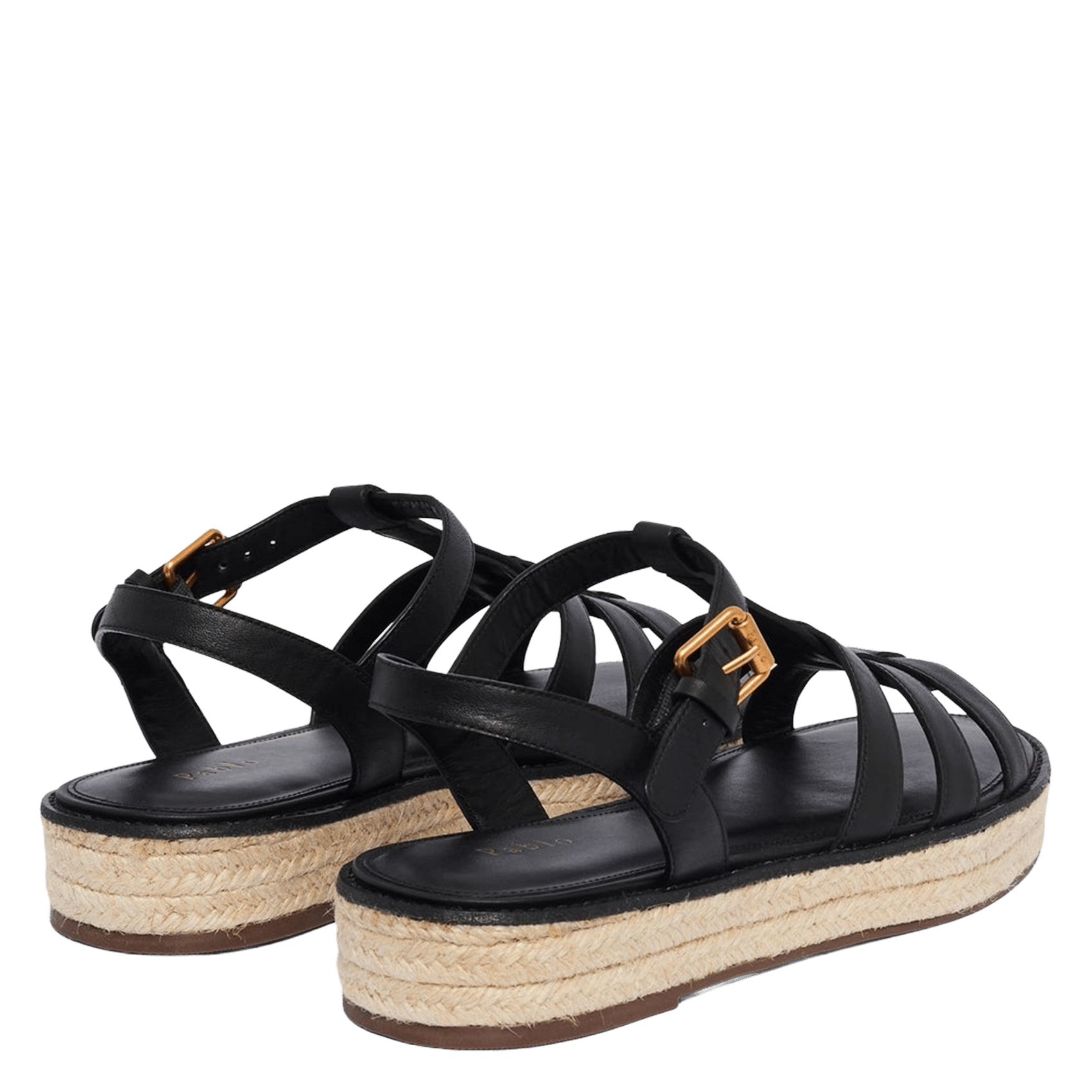 Sandales plates en cuir PABLO Noir