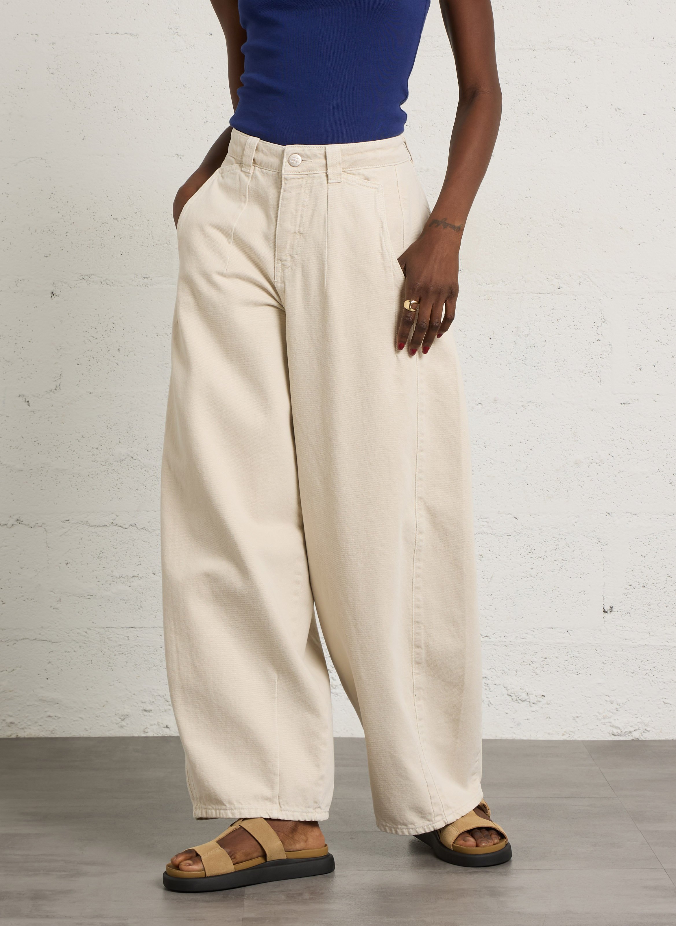 Weit geschnittene Jeans aus Bio-Baumwolle DAMSON MADDER Beige