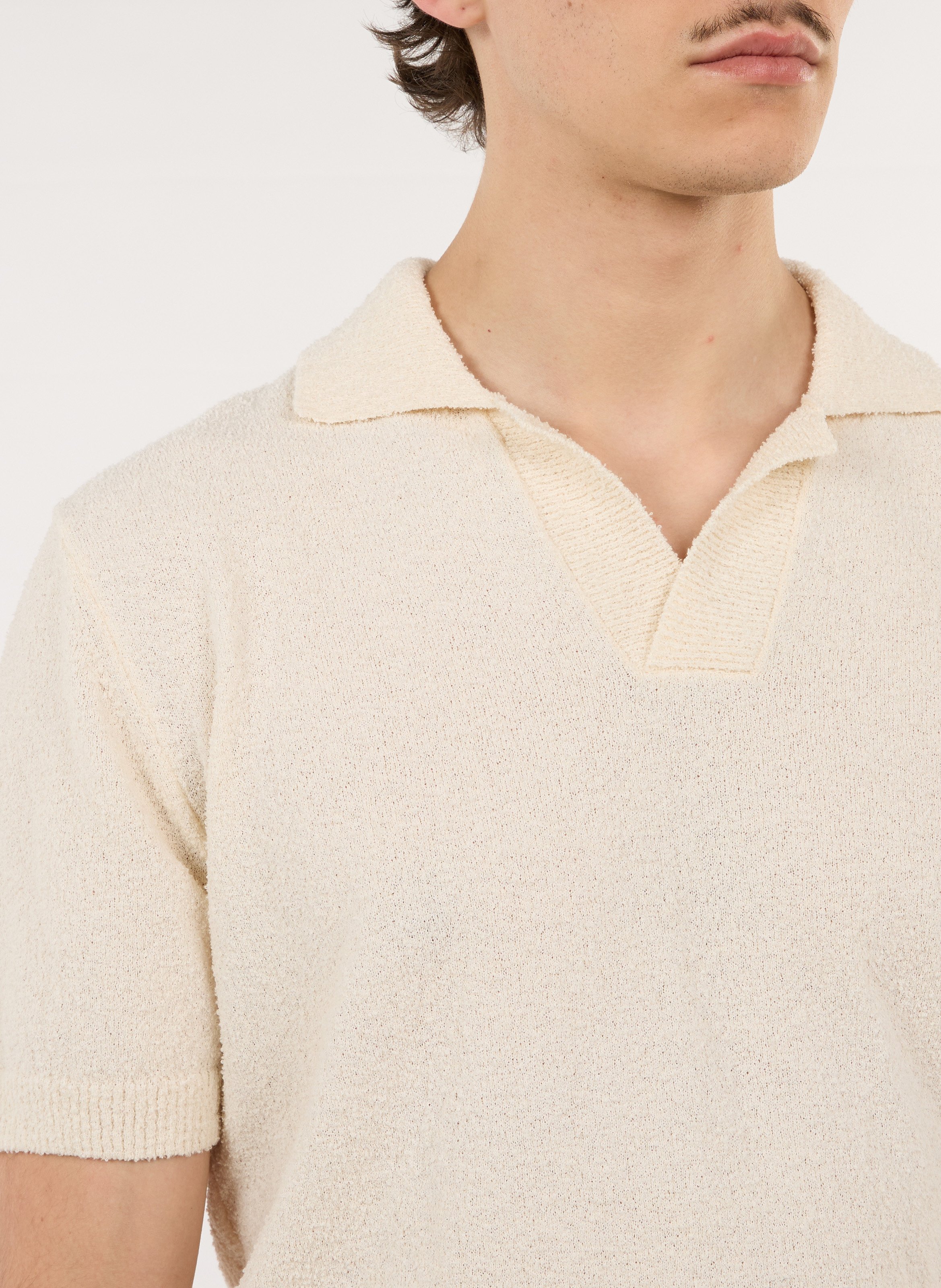 Rechte polo van katoenmix SAISON 1865 Beige