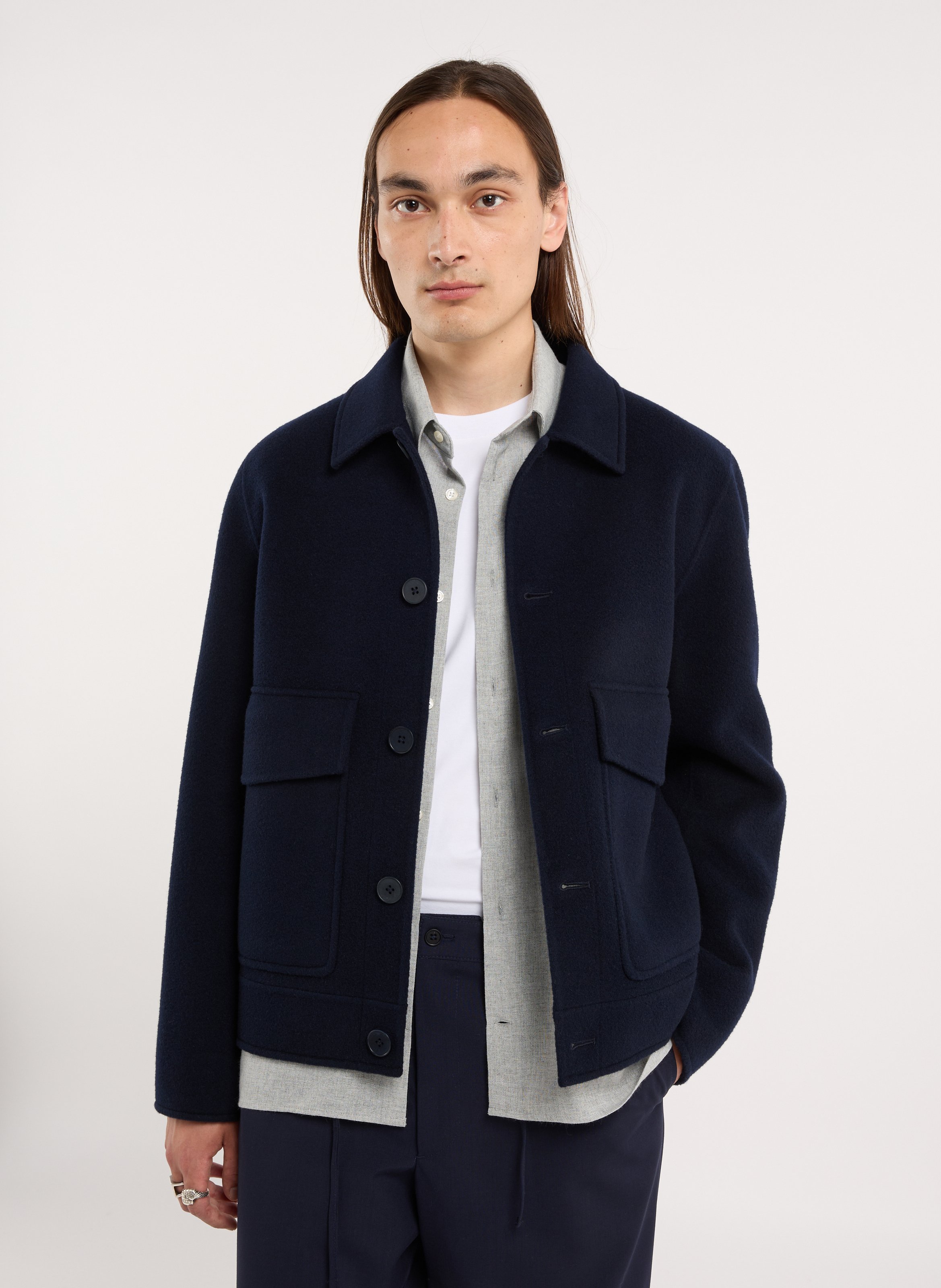Veste droite col classique en laine SAISON 1865