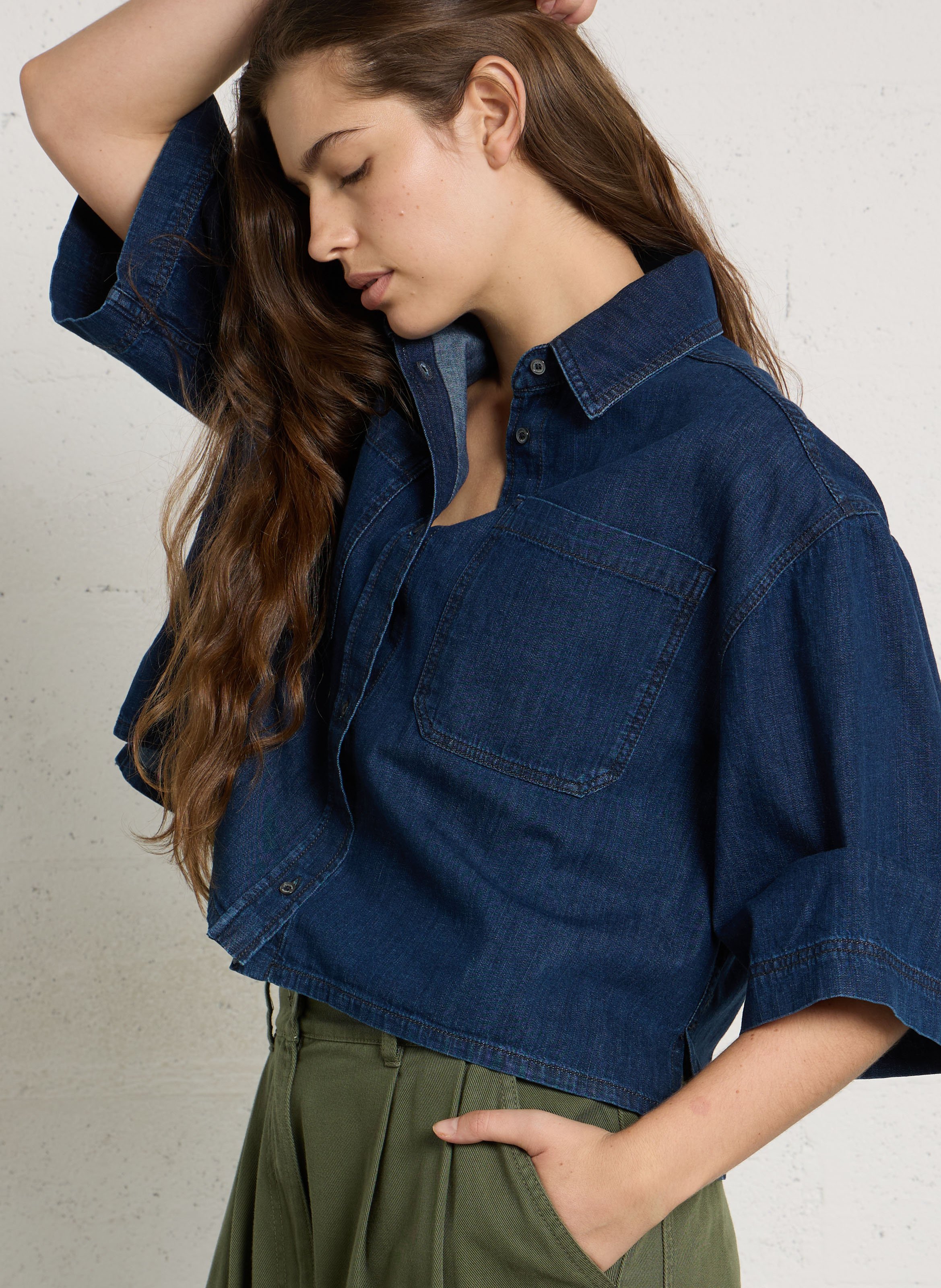 Oversized cotton shirt MAX MARA WEEK END Blue