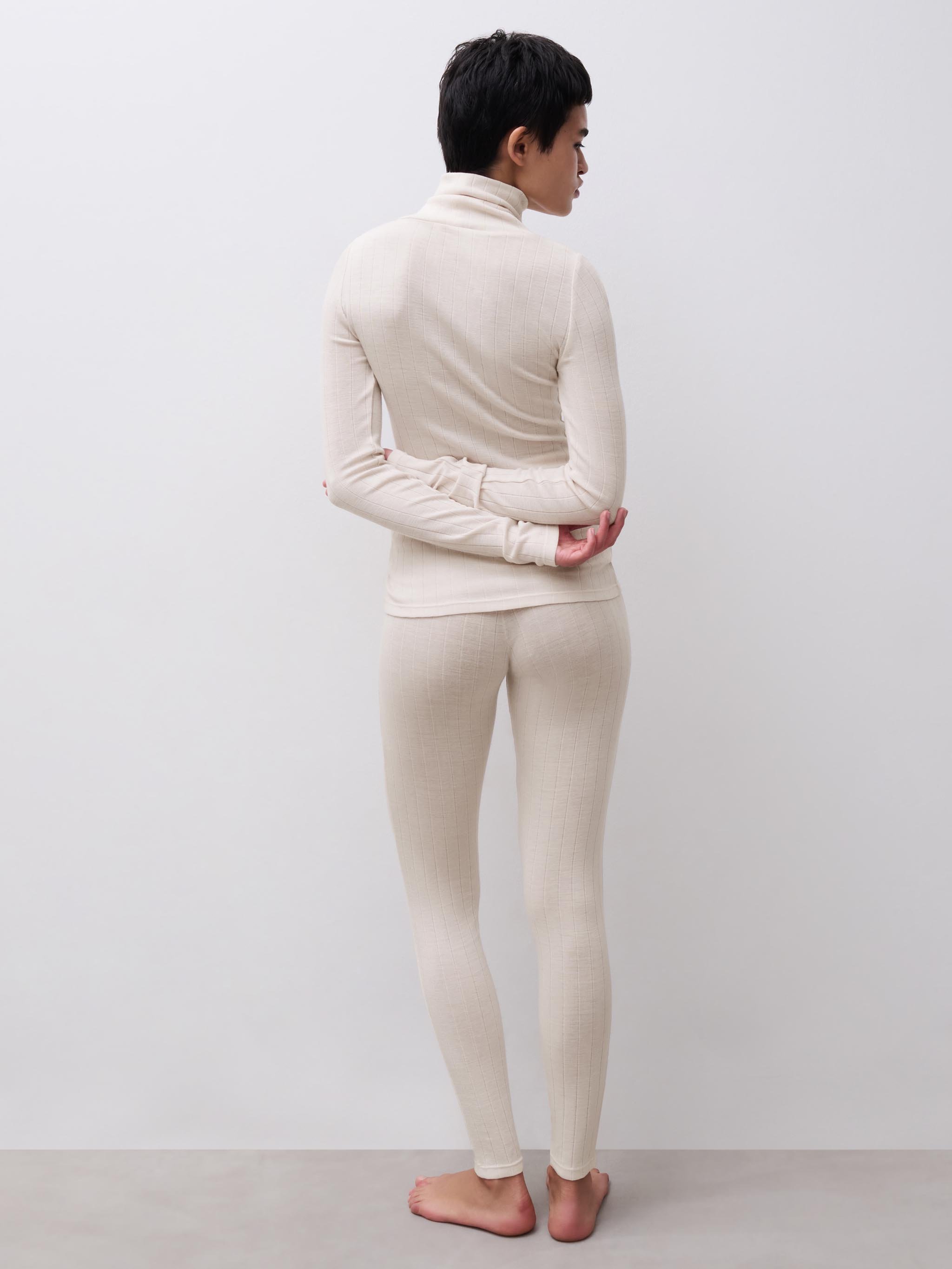 Long-sleeve turtleneck T-shirt CHANTELLE Beige