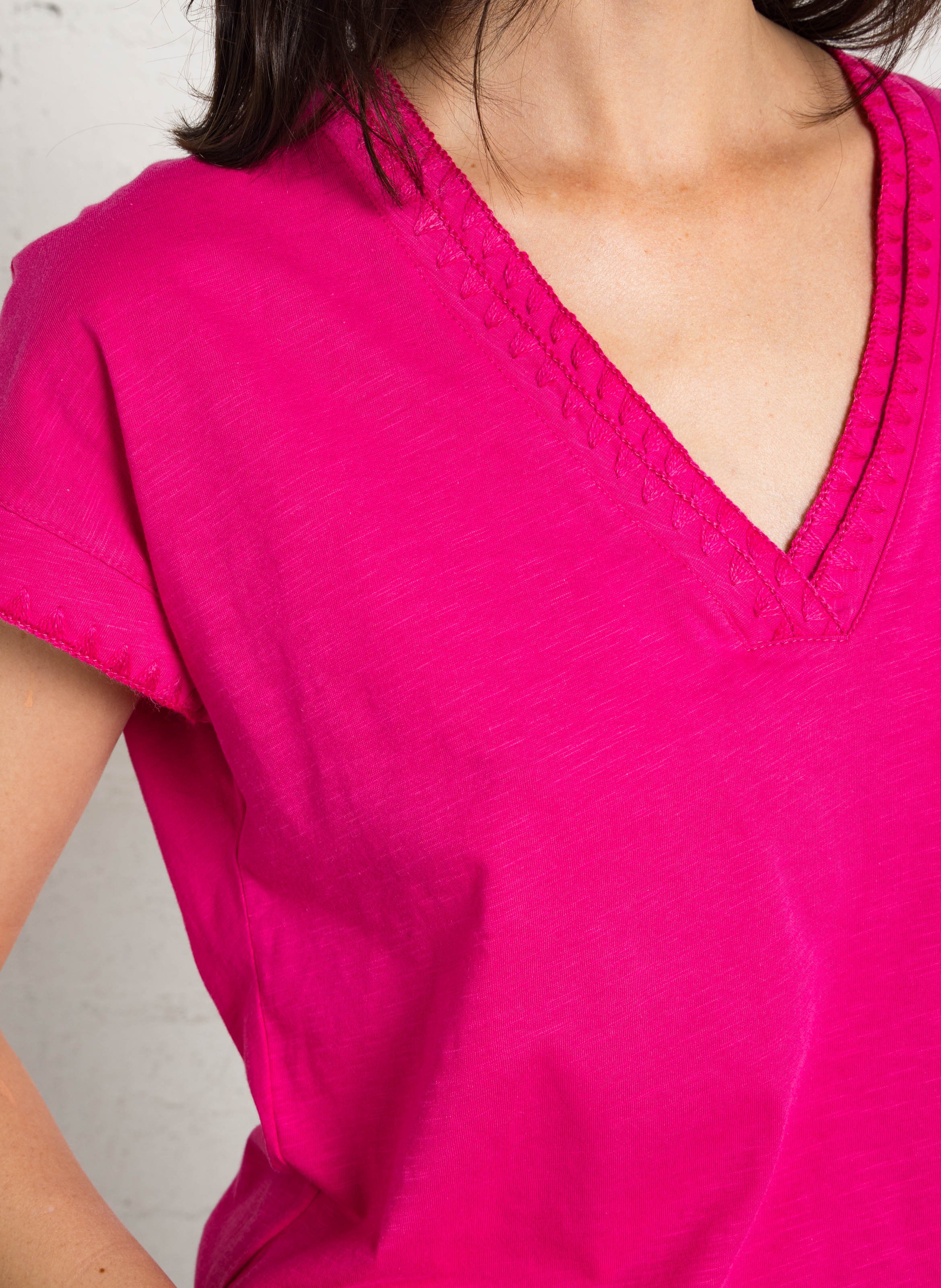 Tee-shirt droit en coton MAISON 123 Rose