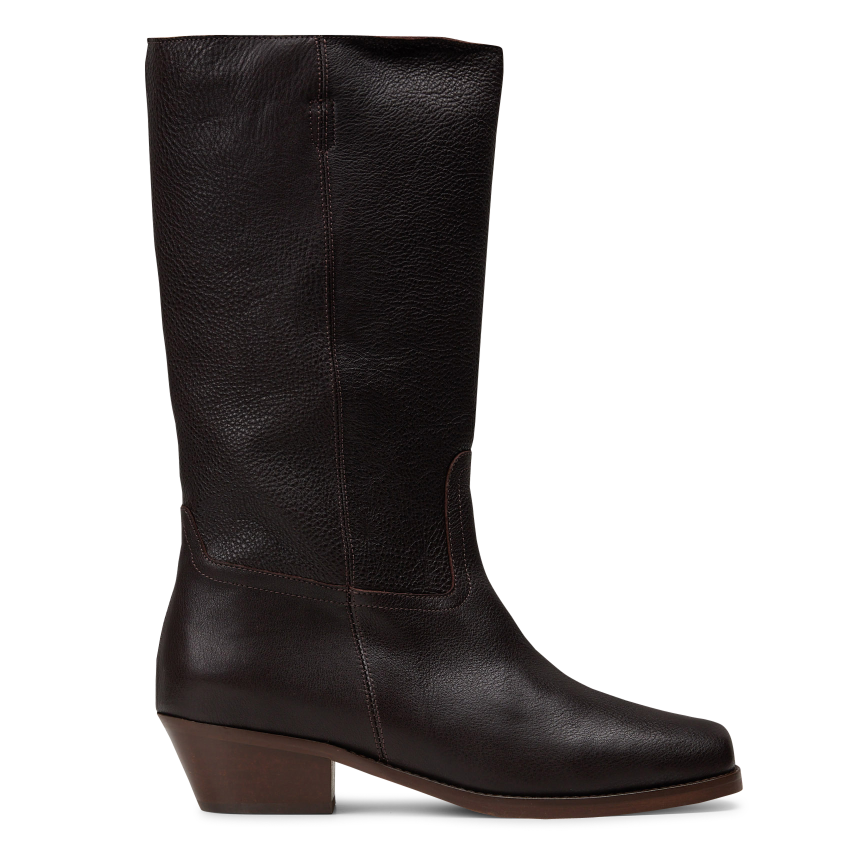Stiefel aus genarbtem Leder ANONYMOUS COPENHAGEN Braun