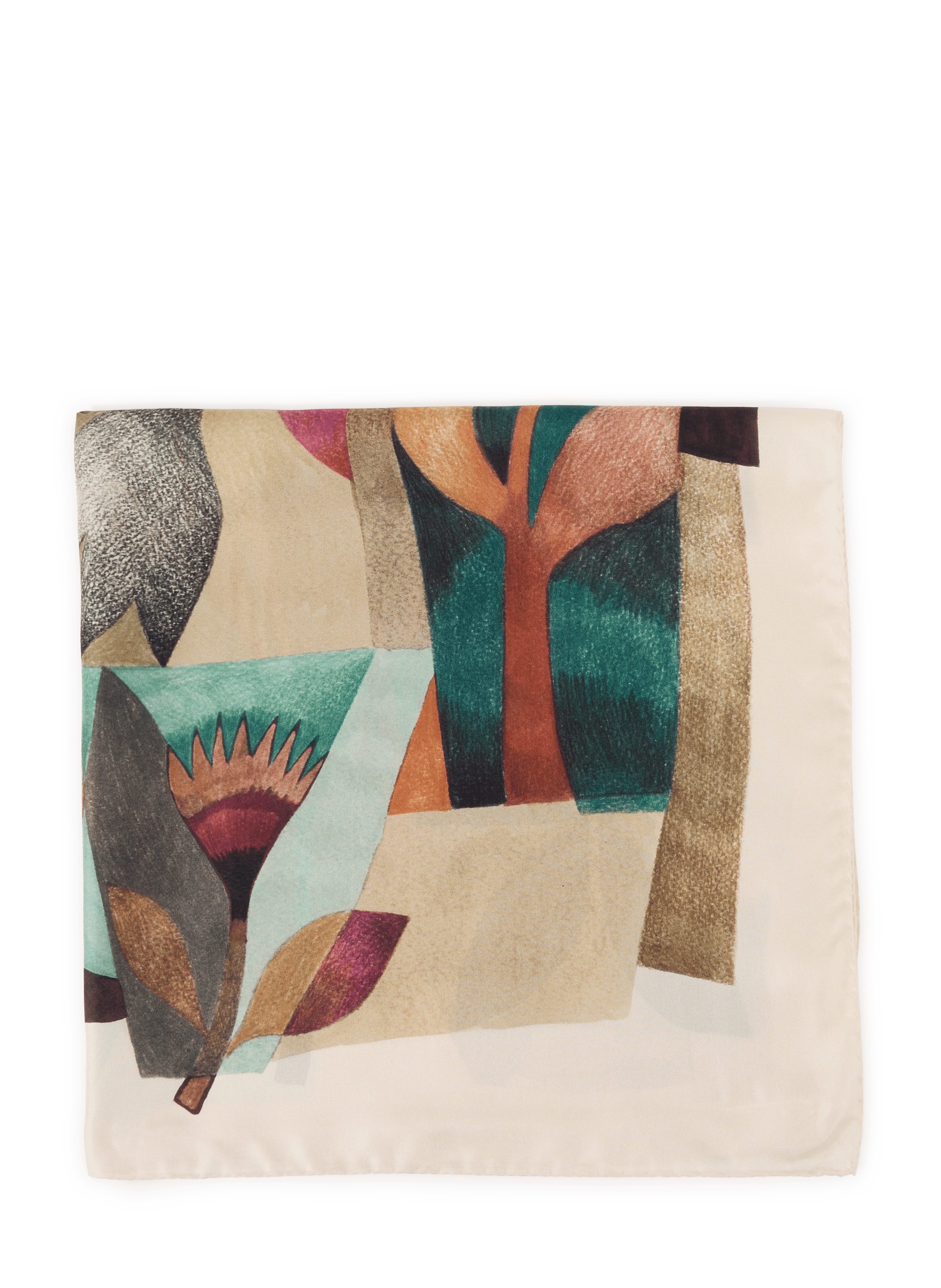 Printed silk square AU PRINTEMPS PARIS Multicolored