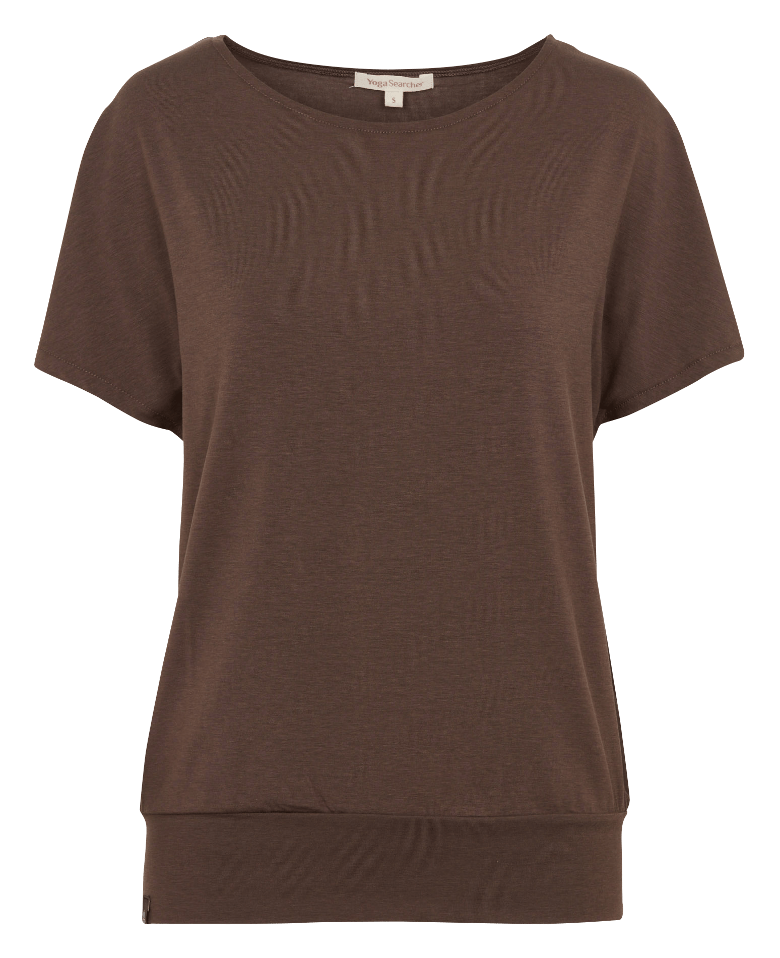 Einfarbiges T-Shirt mit kurzen Ärmeln YOGA SEARCHER Braun
