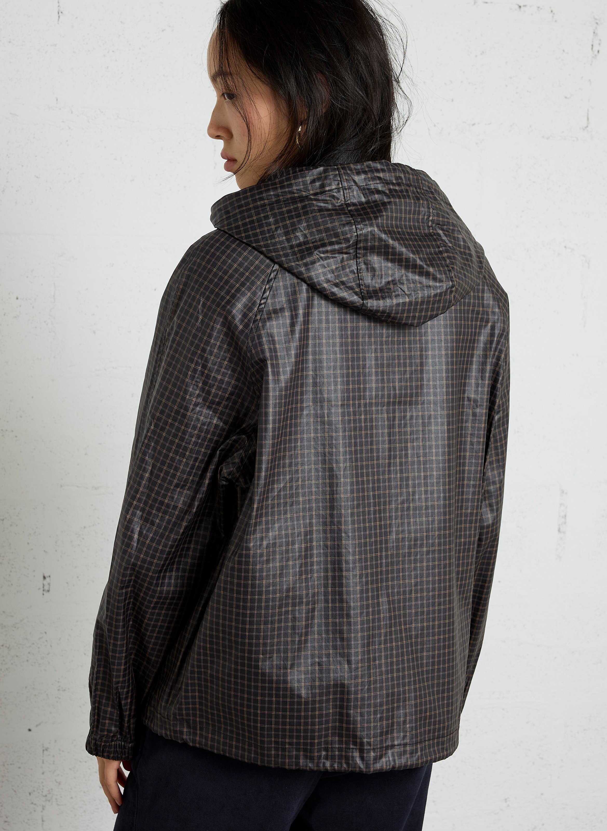Ruimvallende windbreaker met opstaande kraag van katoen LEON & HARPER Zwart
