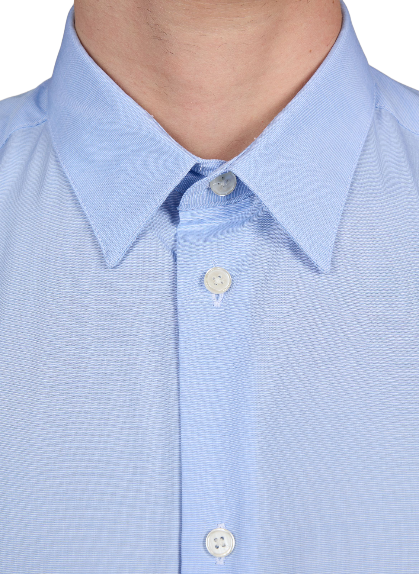 Straight classic-collar shirt in loti-s cotton AU PRINTEMPS PARIS Blue