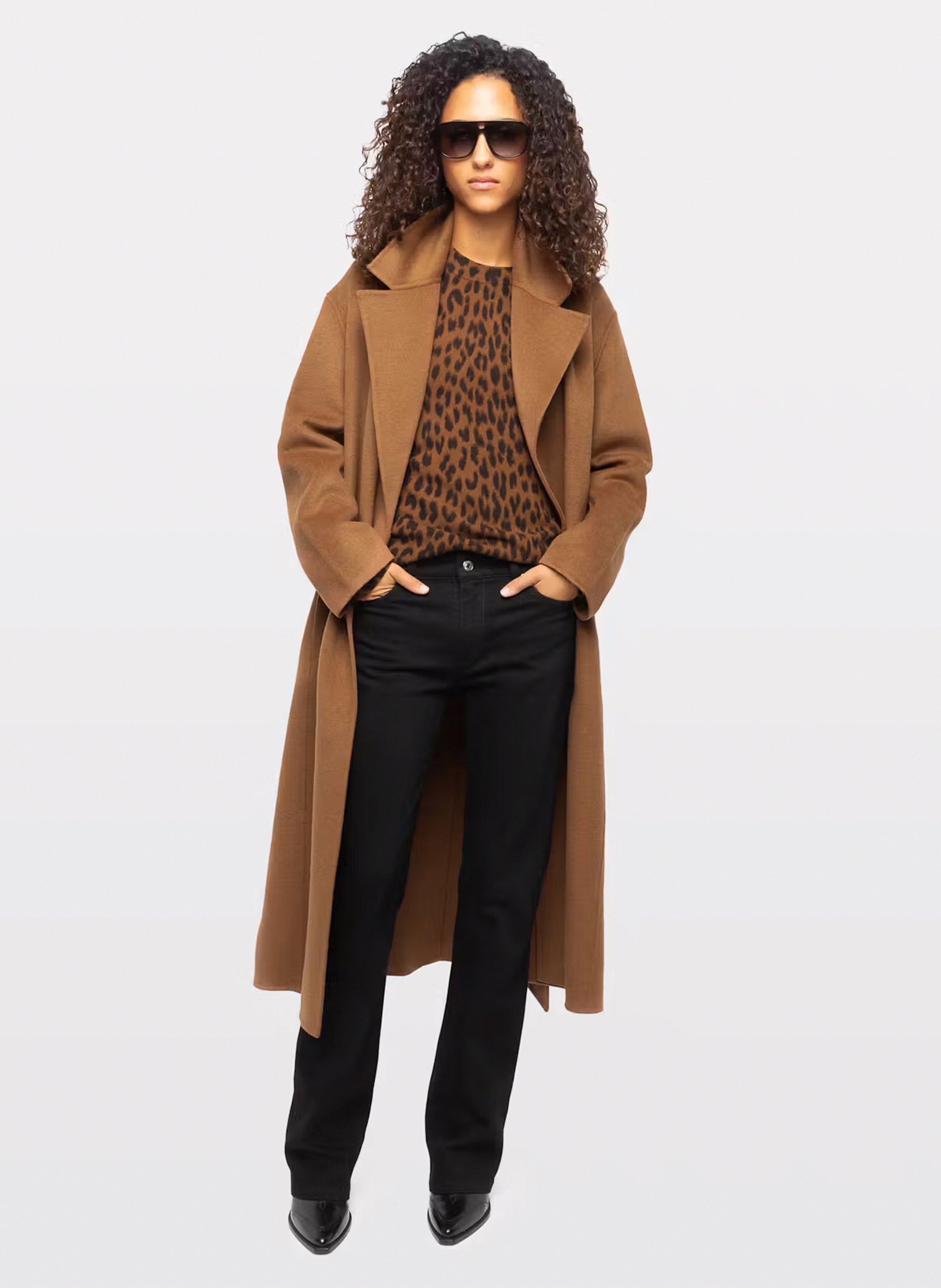 Manteau long ceinturé en laine recyclée mélangée ZADIG&VOLTAIRE Beige