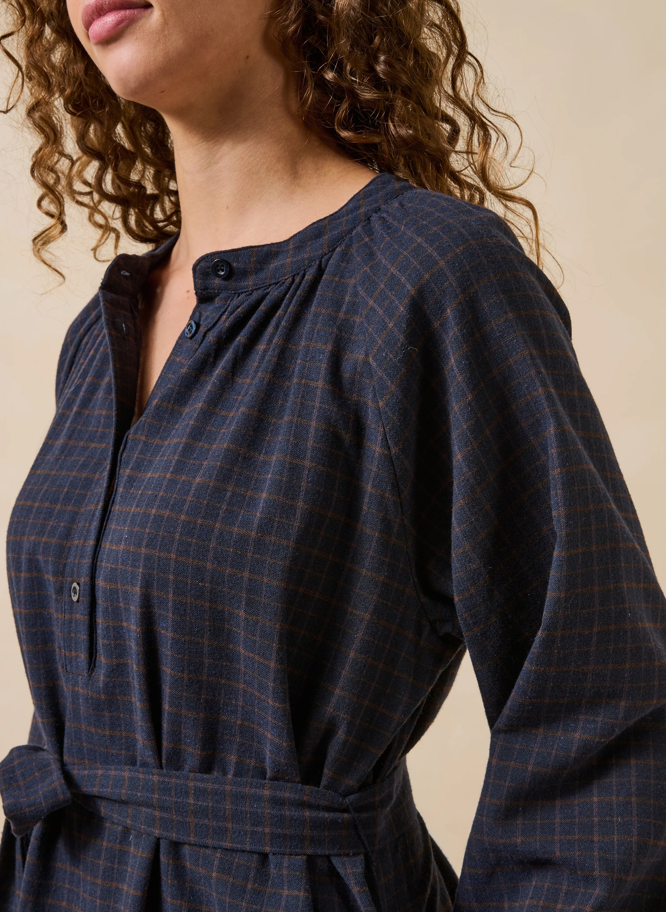 Loose-fit dress in recycled cotton blend LA FEE MARABOUTEE Blue