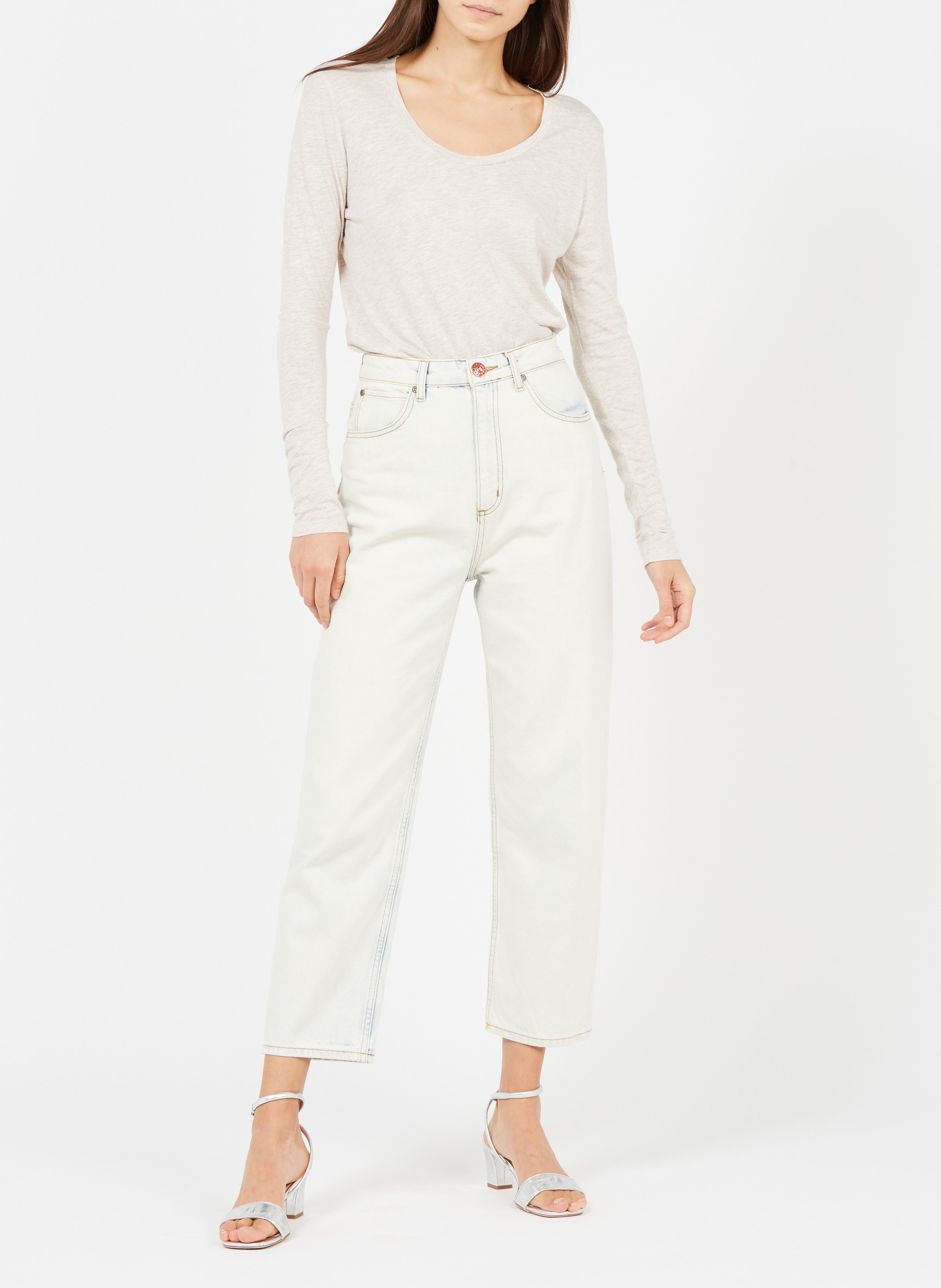 Round-neck cotton T-shirt AMERICAN VINTAGE Beige