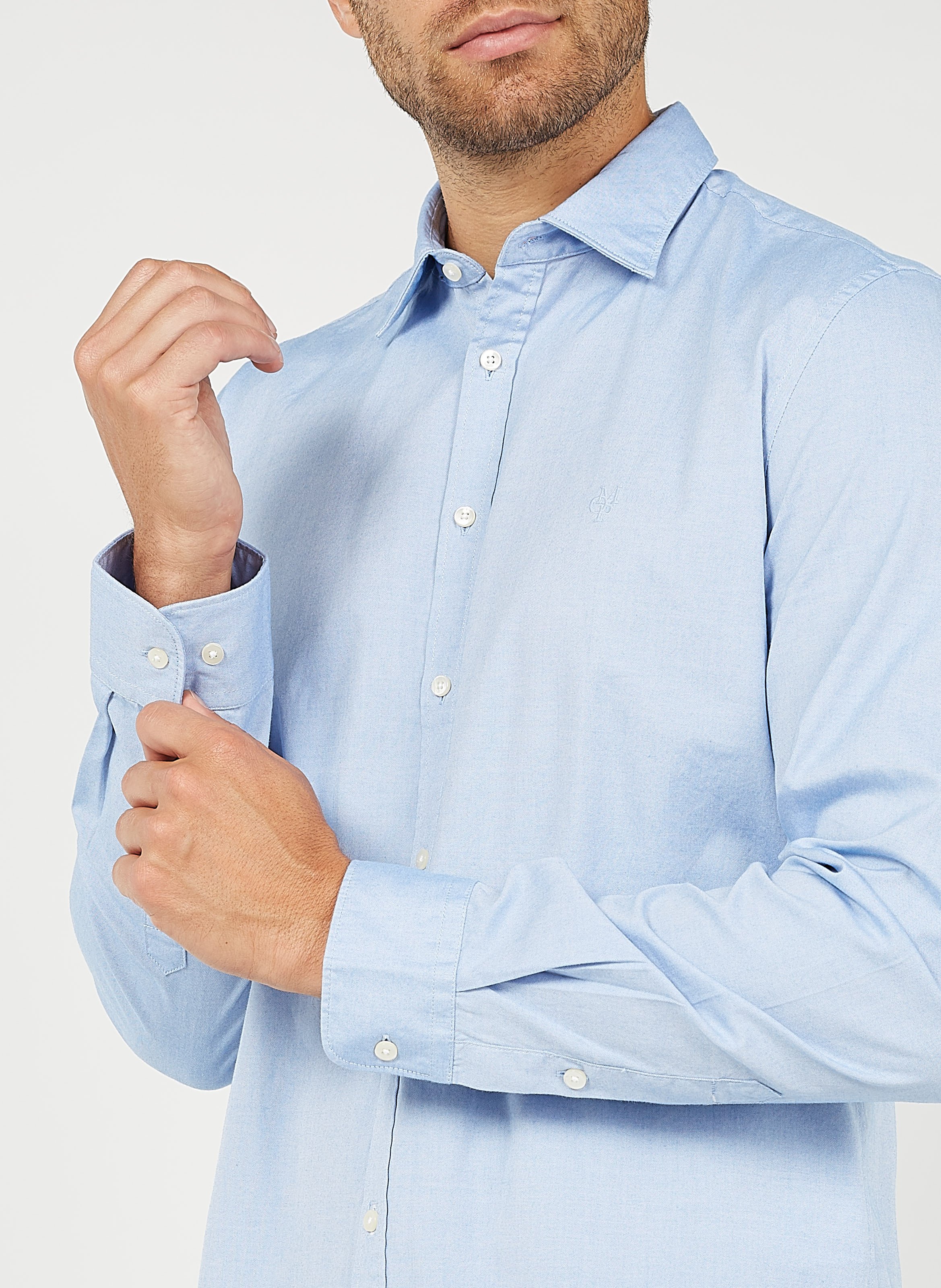 Chemise col classique shaped fit en coton MARC O'POLO Bleu
