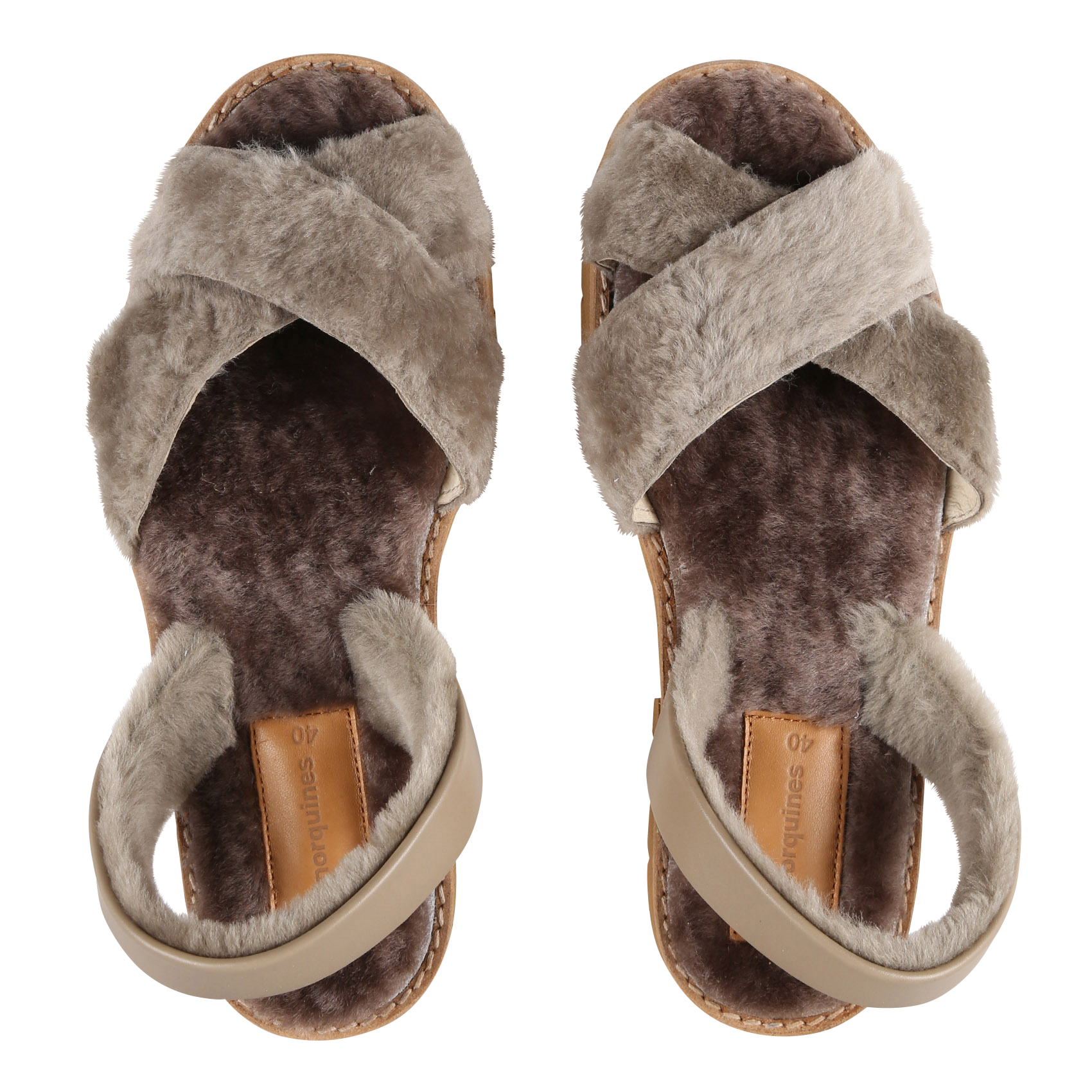 Platte Sandalen Van Schapenvacht Gris Minorquines - Dames | Place des  Tendances