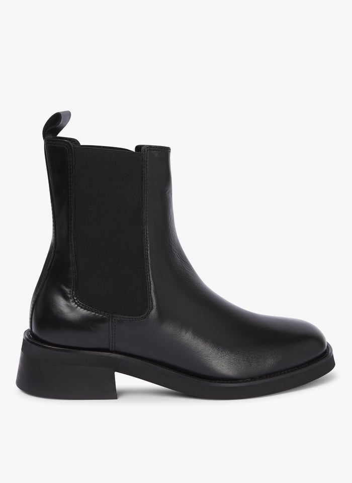 Bottines en cuir Noir