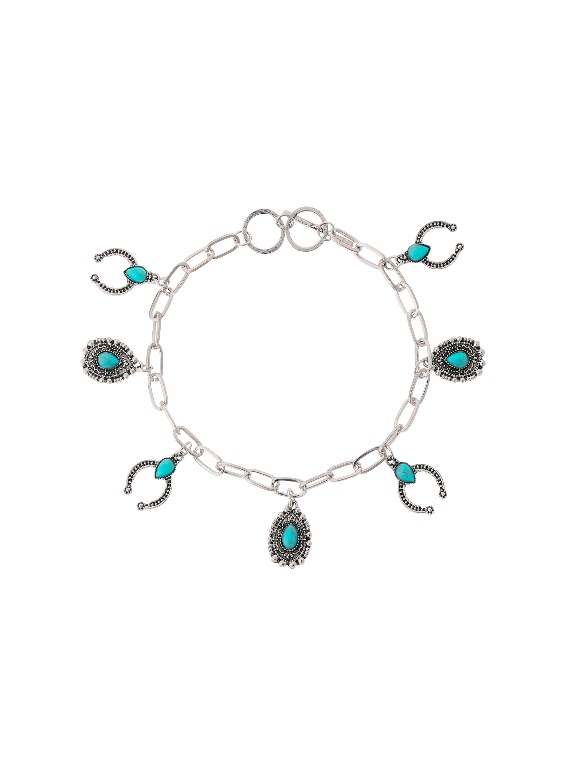 Bracelet with silver-plated brass charms Silver