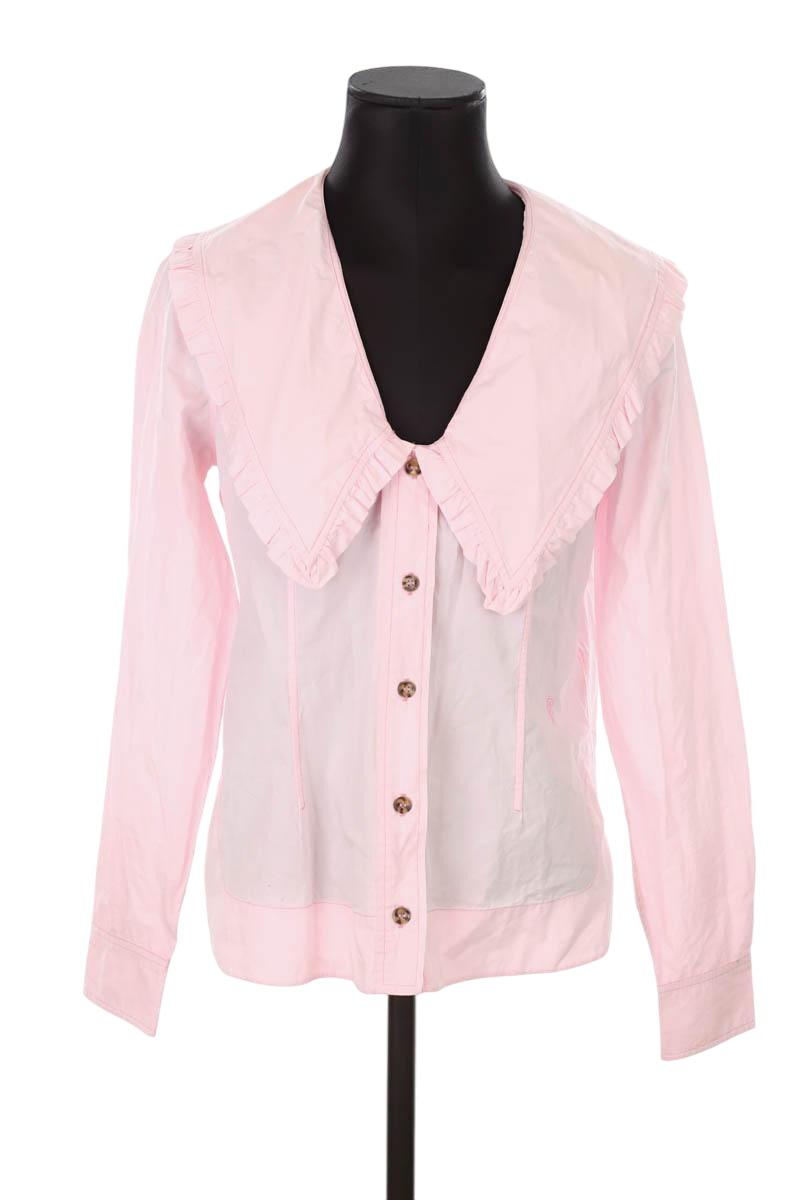 Cotton shirt GANNI - Seconde Main Pink
