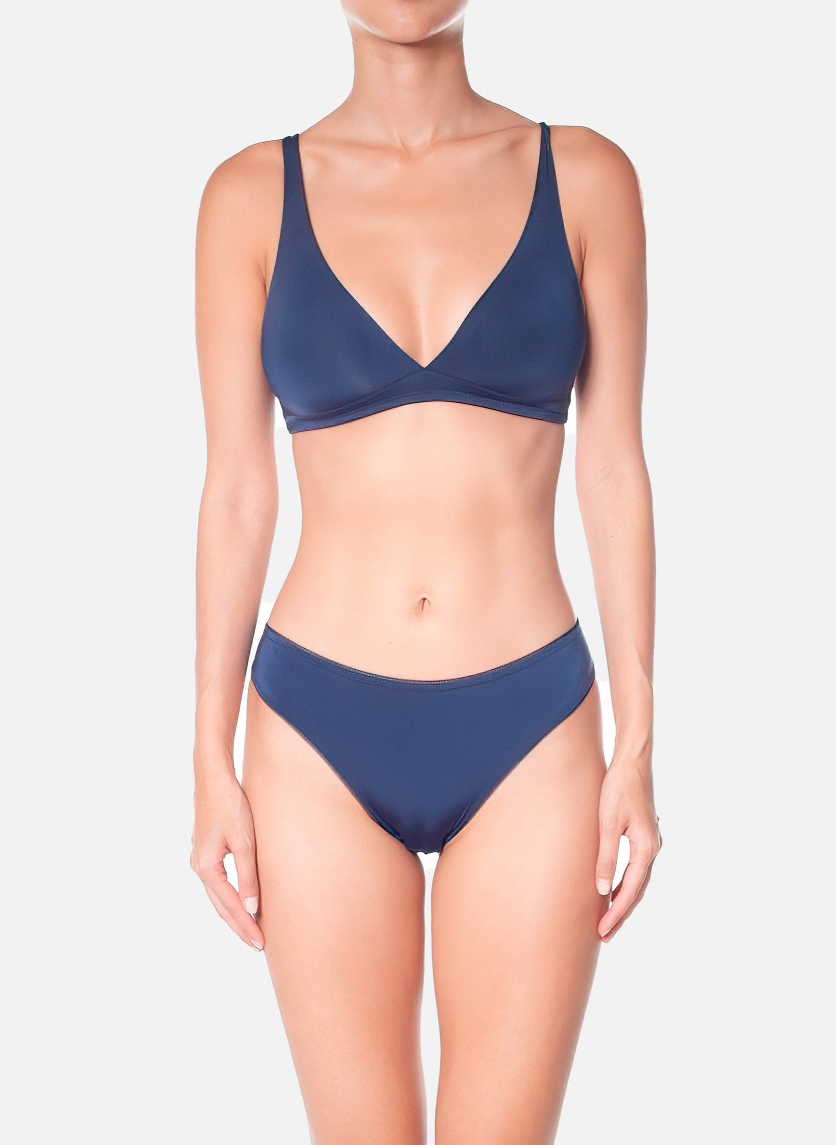 Cotton triangle bra HUIT Blue