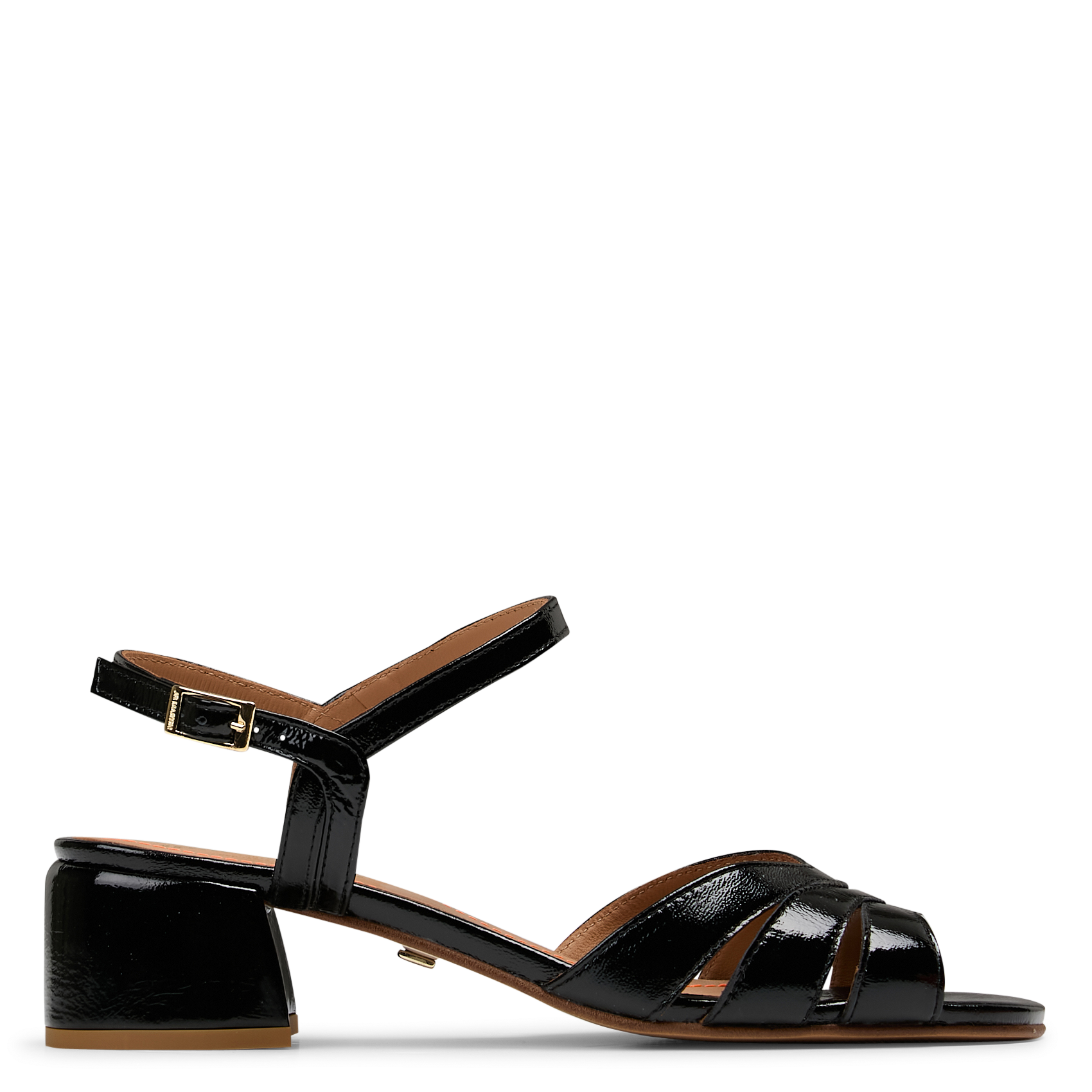 Heeled leather open sandals JB MARTIN Black