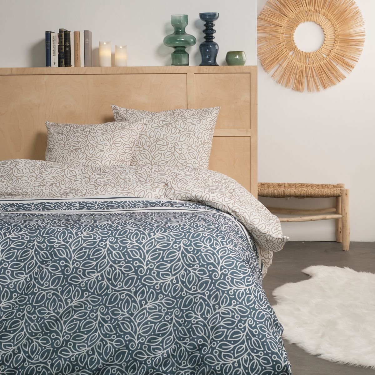Printed cotton bed set TODAY LINGE DE MAISON Blue